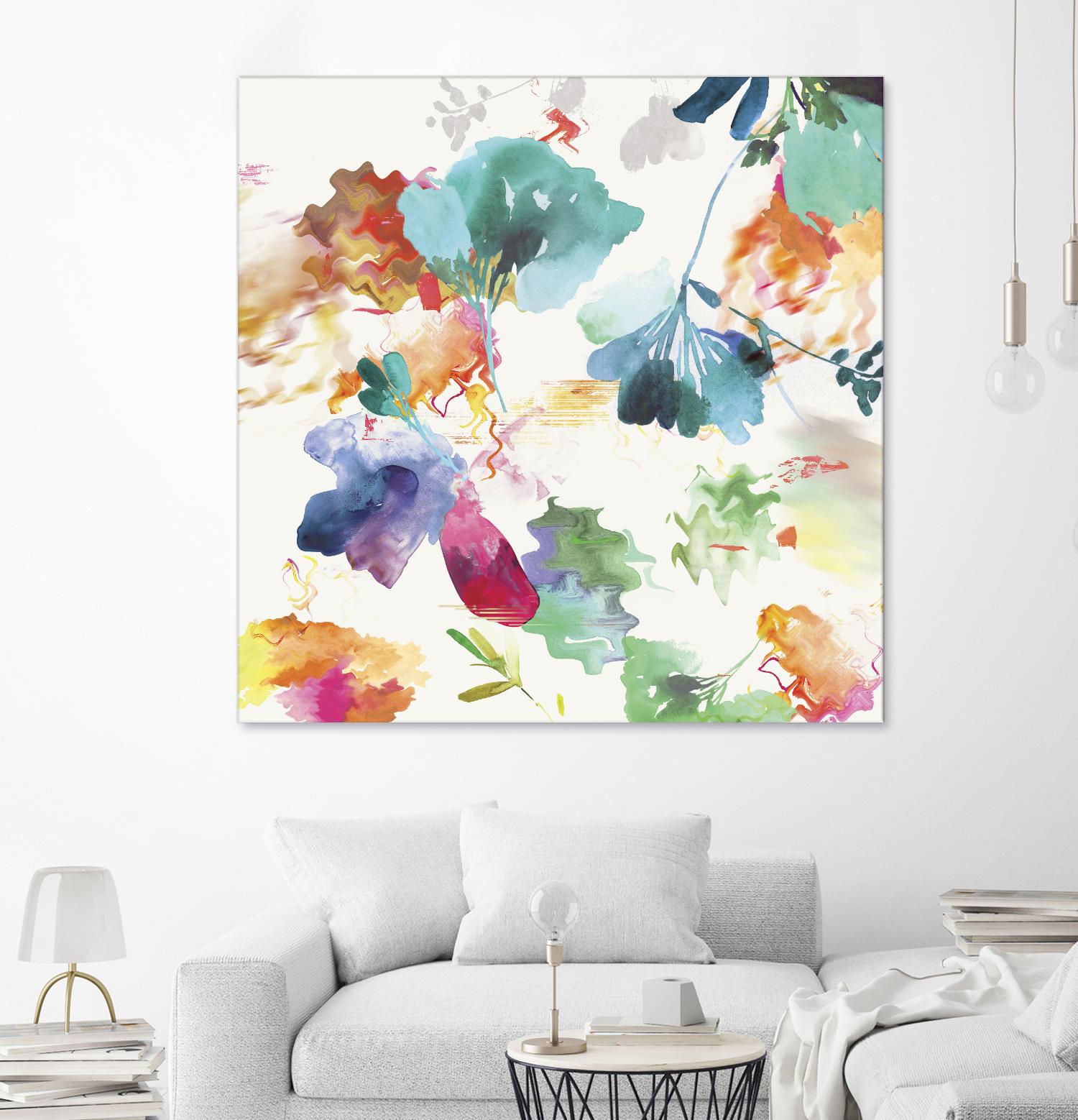 Glitchy Floral I by PI Studio on GIANT ART - blue abstract