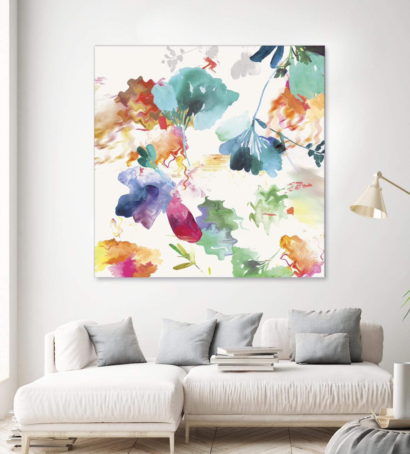 Glitchy Floral I by PI Studio on GIANT ART - blue abstract