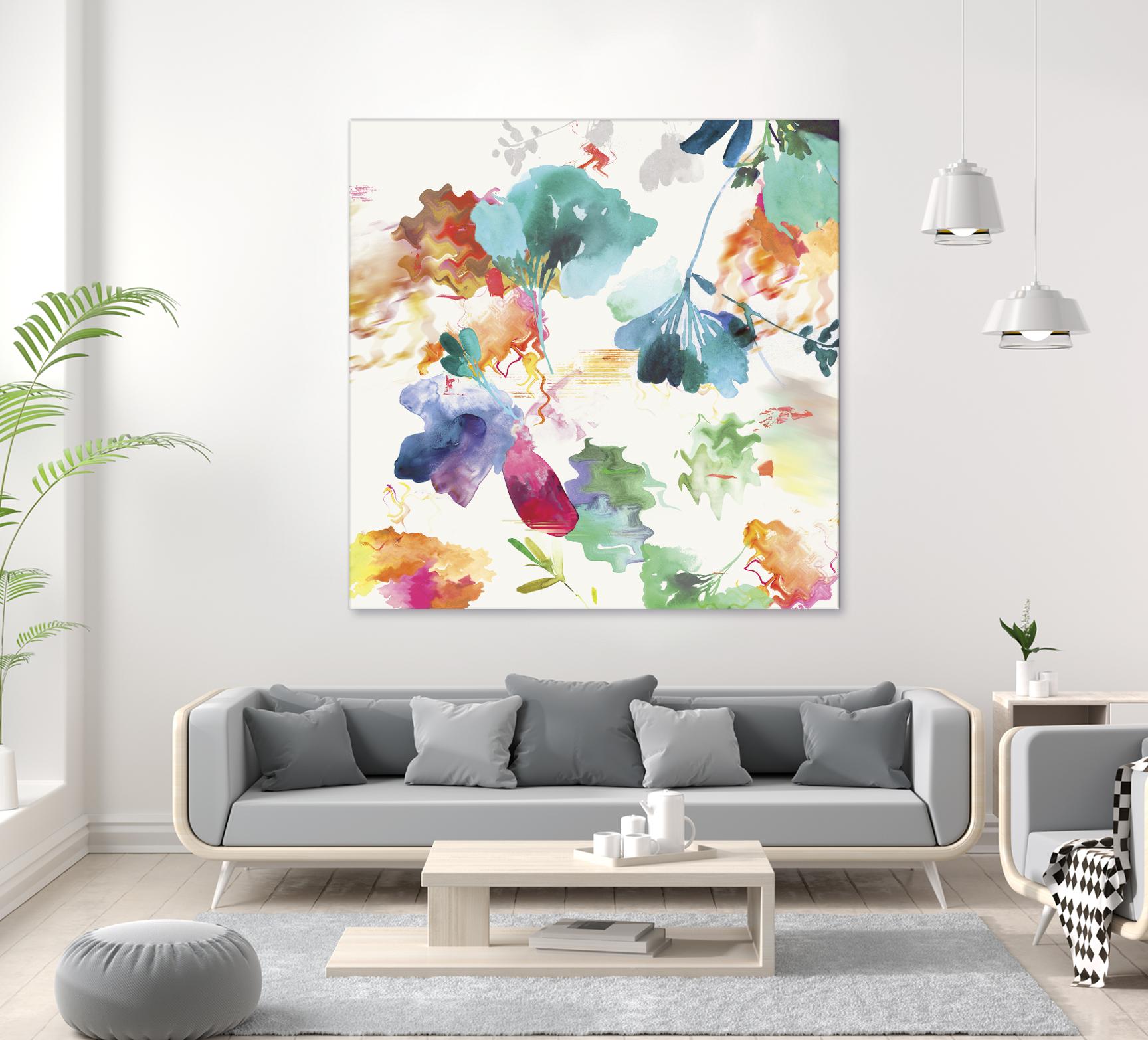 Glitchy Floral I by PI Studio on GIANT ART - blue abstract