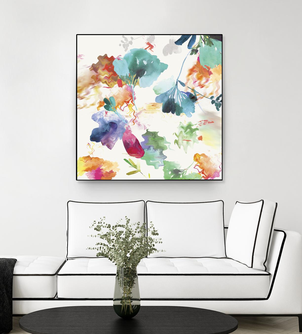 Glitchy Floral I by PI Studio on GIANT ART - blue abstract