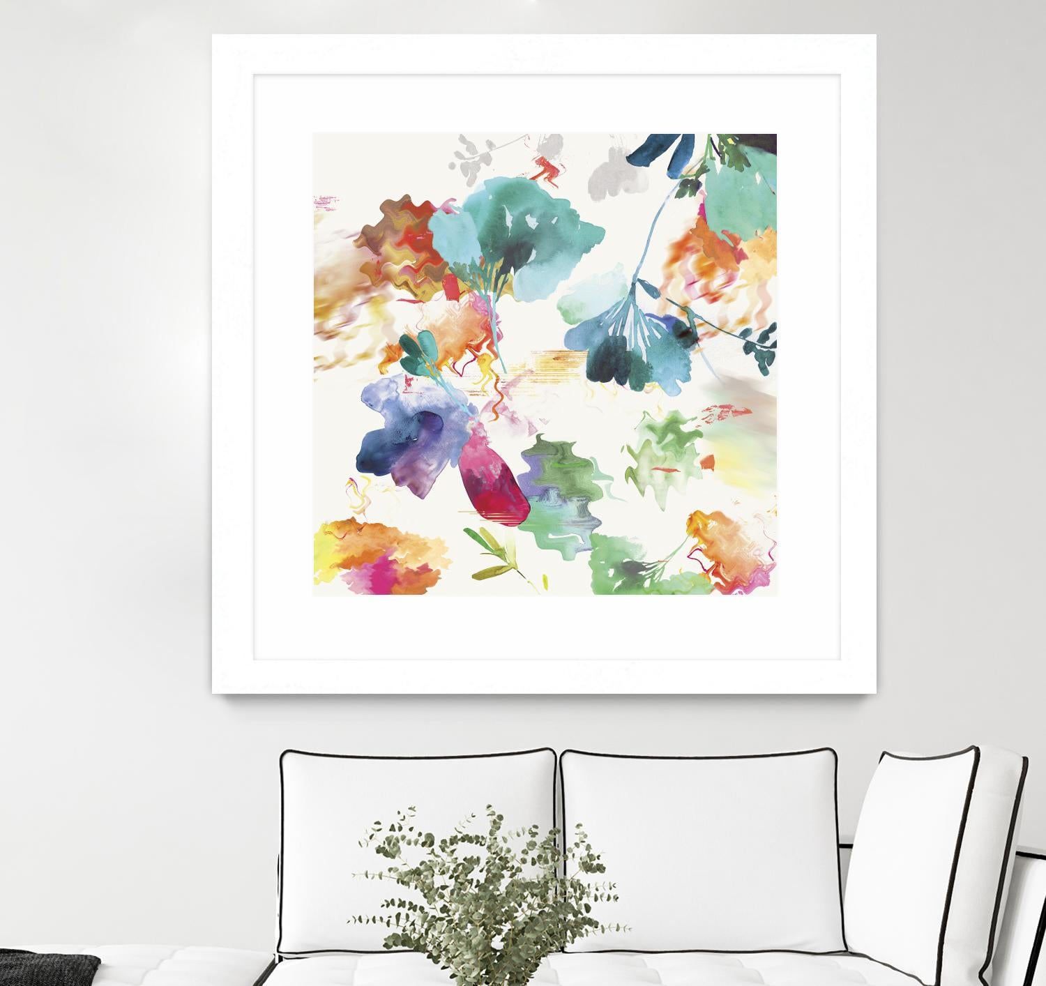 Glitchy Floral I by PI Studio on GIANT ART - blue abstract