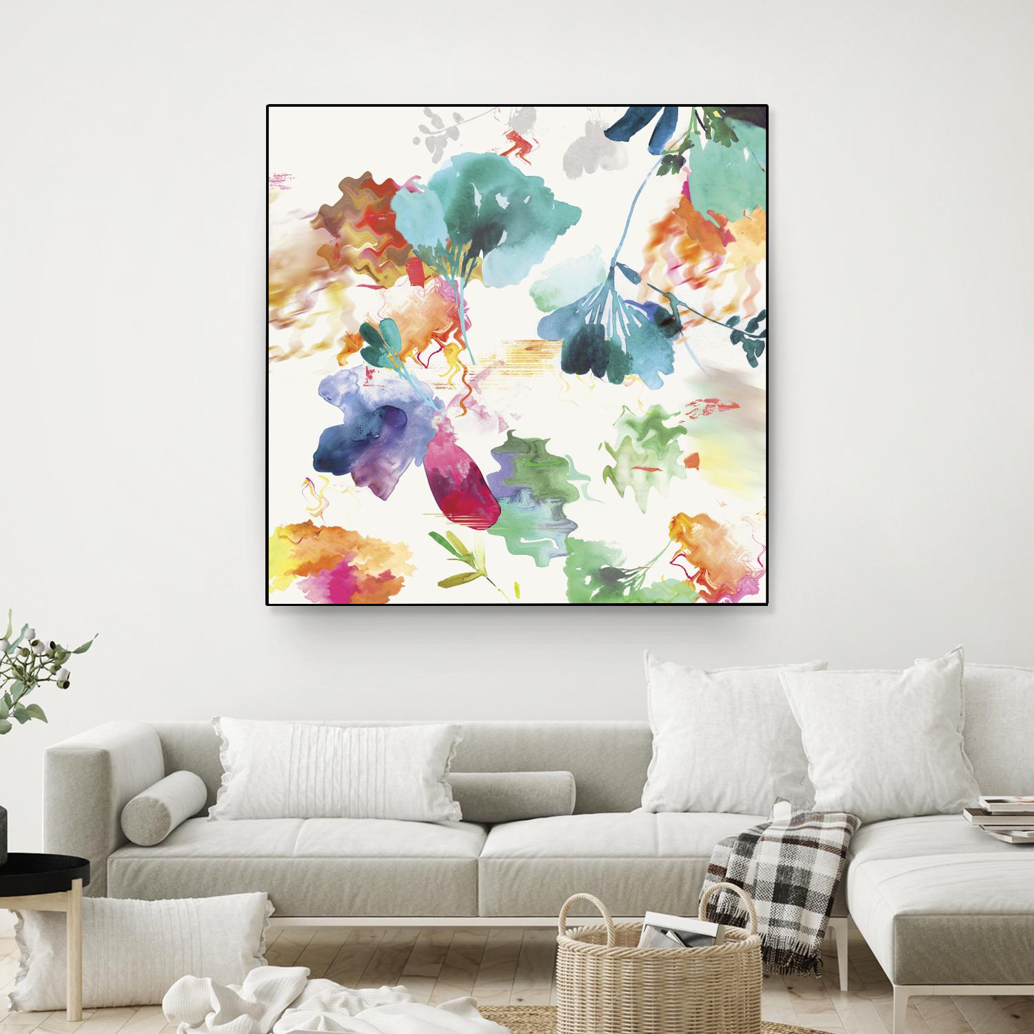 Glitchy Floral I by PI Studio on GIANT ART - blue abstract