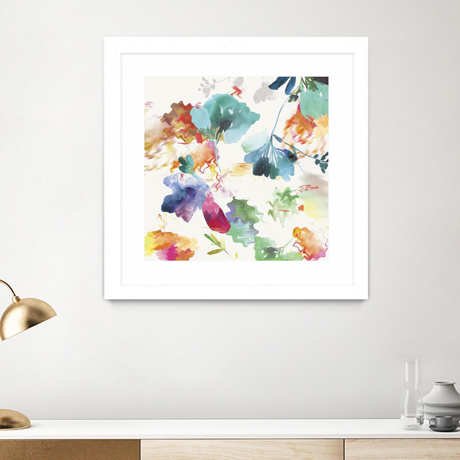 Glitchy Floral I by PI Studio on GIANT ART - blue abstract