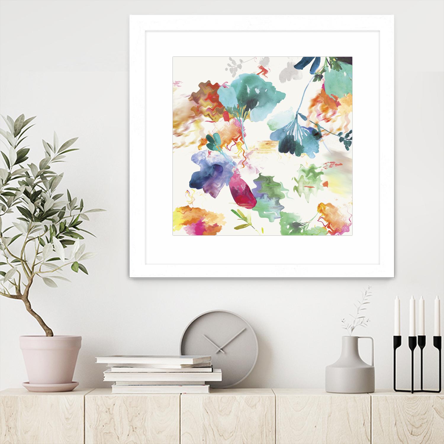 Glitchy Floral I by PI Studio on GIANT ART - blue abstract