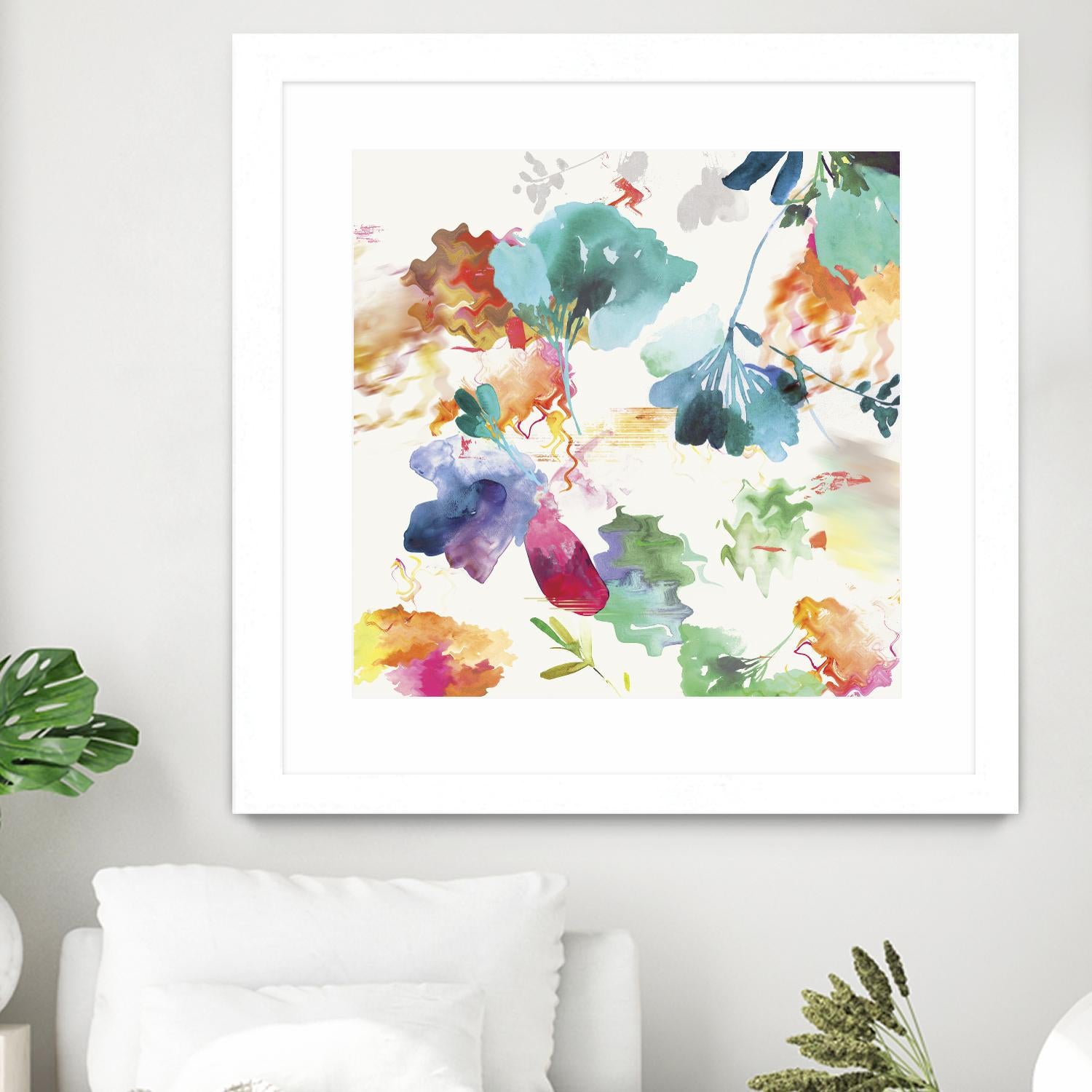 Glitchy Floral I by PI Studio on GIANT ART - blue abstract
