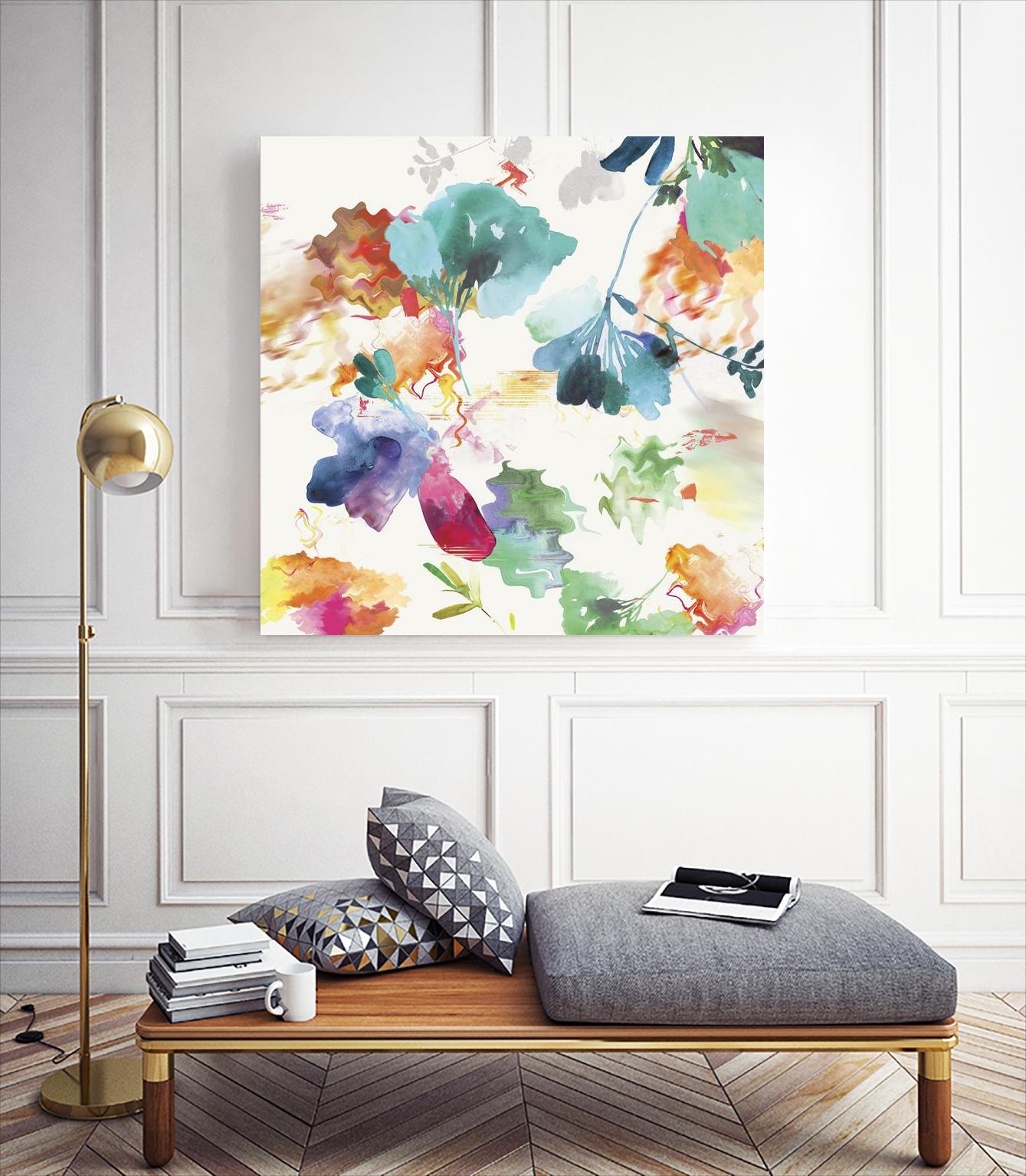 Glitchy Floral I by PI Studio on GIANT ART - blue abstract