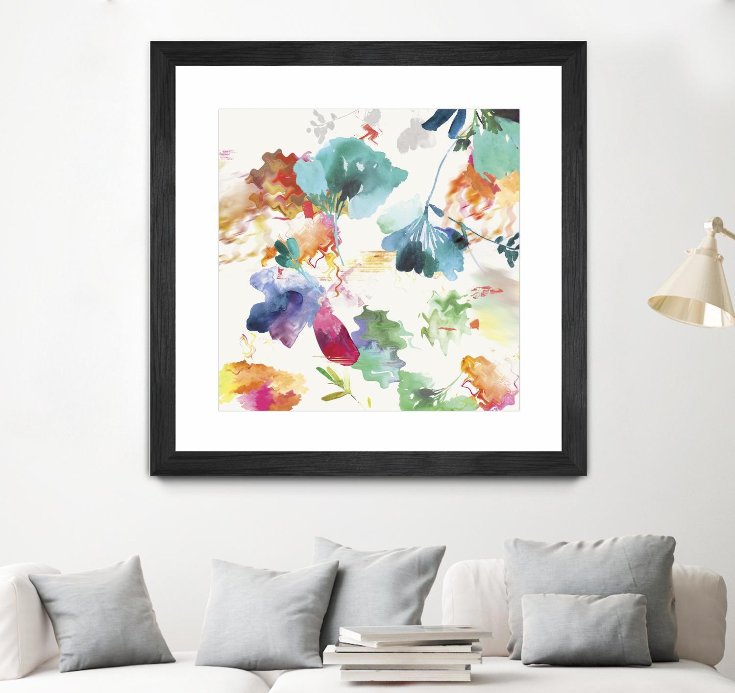 Glitchy Floral I by PI Studio on GIANT ART - blue abstract