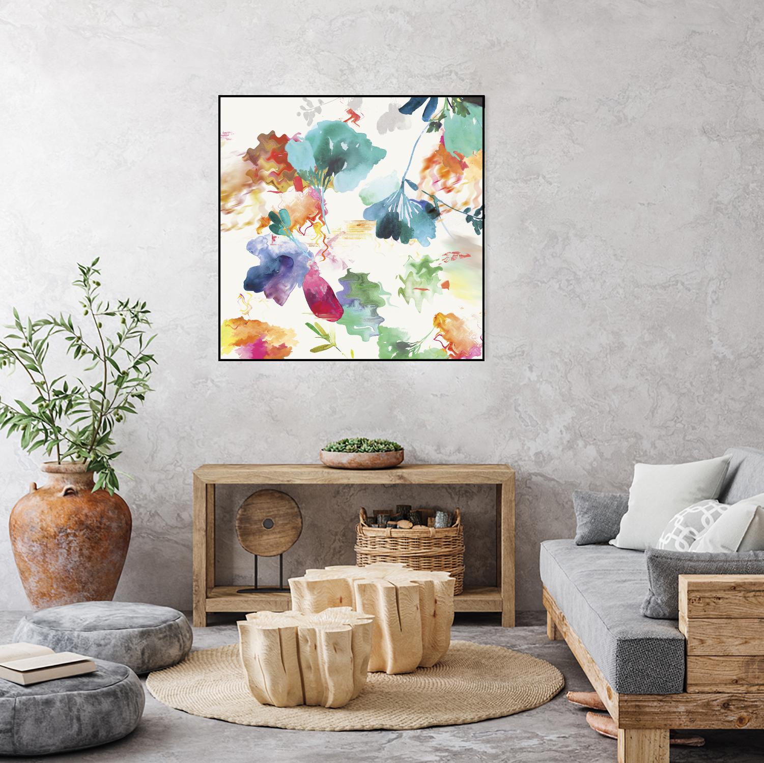 Glitchy Floral I by PI Studio on GIANT ART - blue abstract