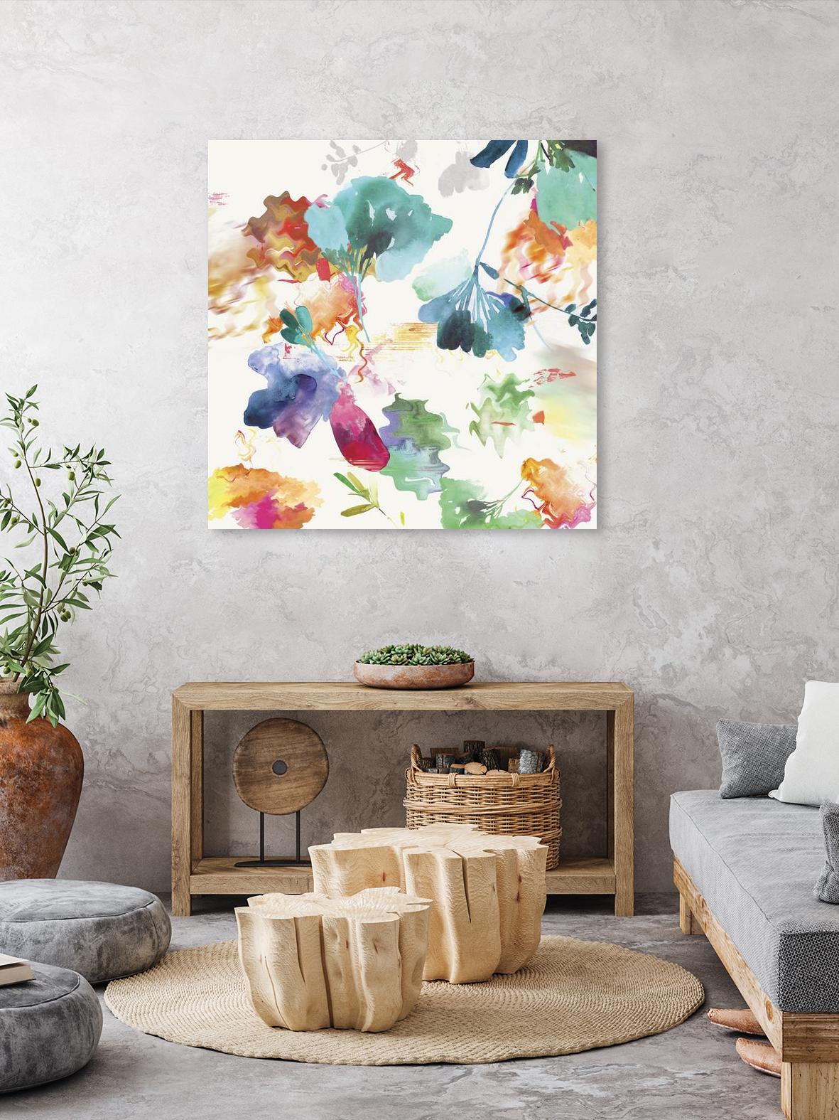 Glitchy Floral I by PI Studio on GIANT ART - blue abstract