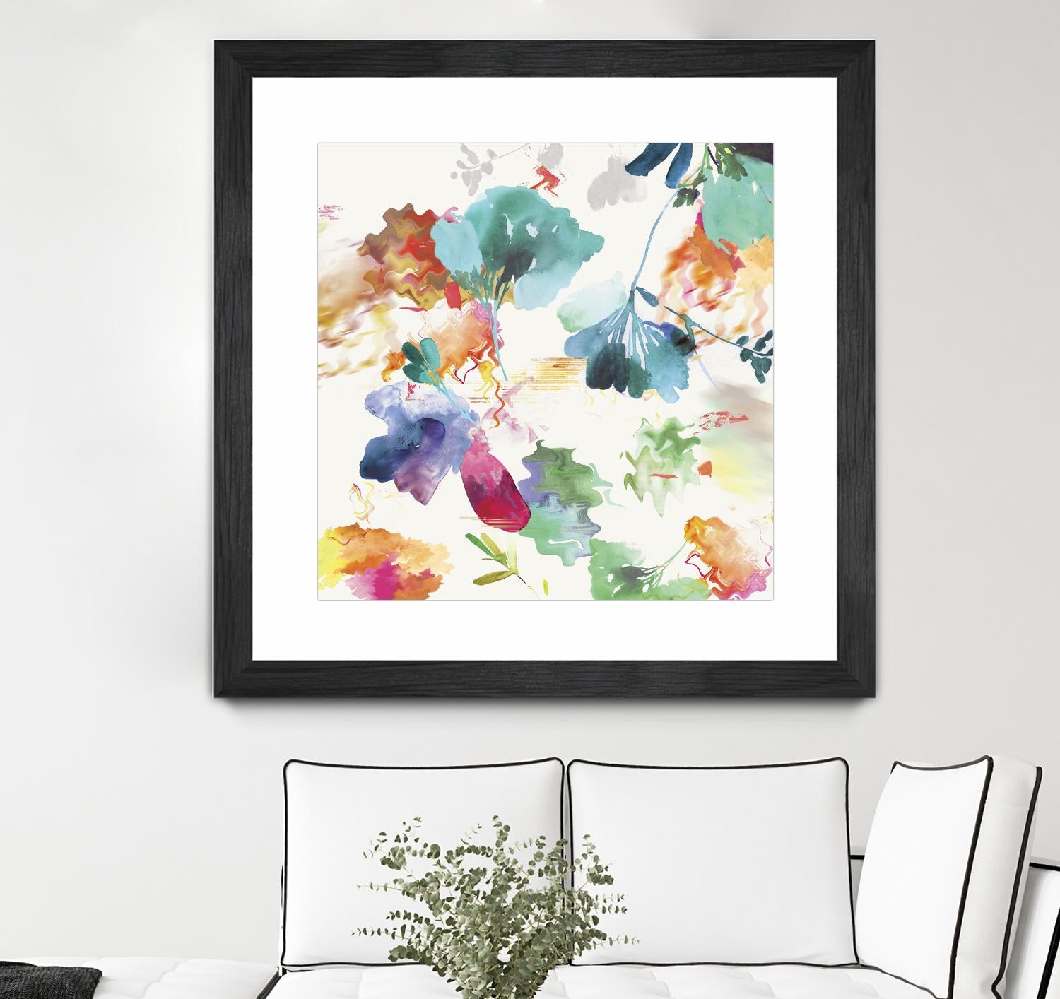 Glitchy Floral I by PI Studio on GIANT ART - blue abstract
