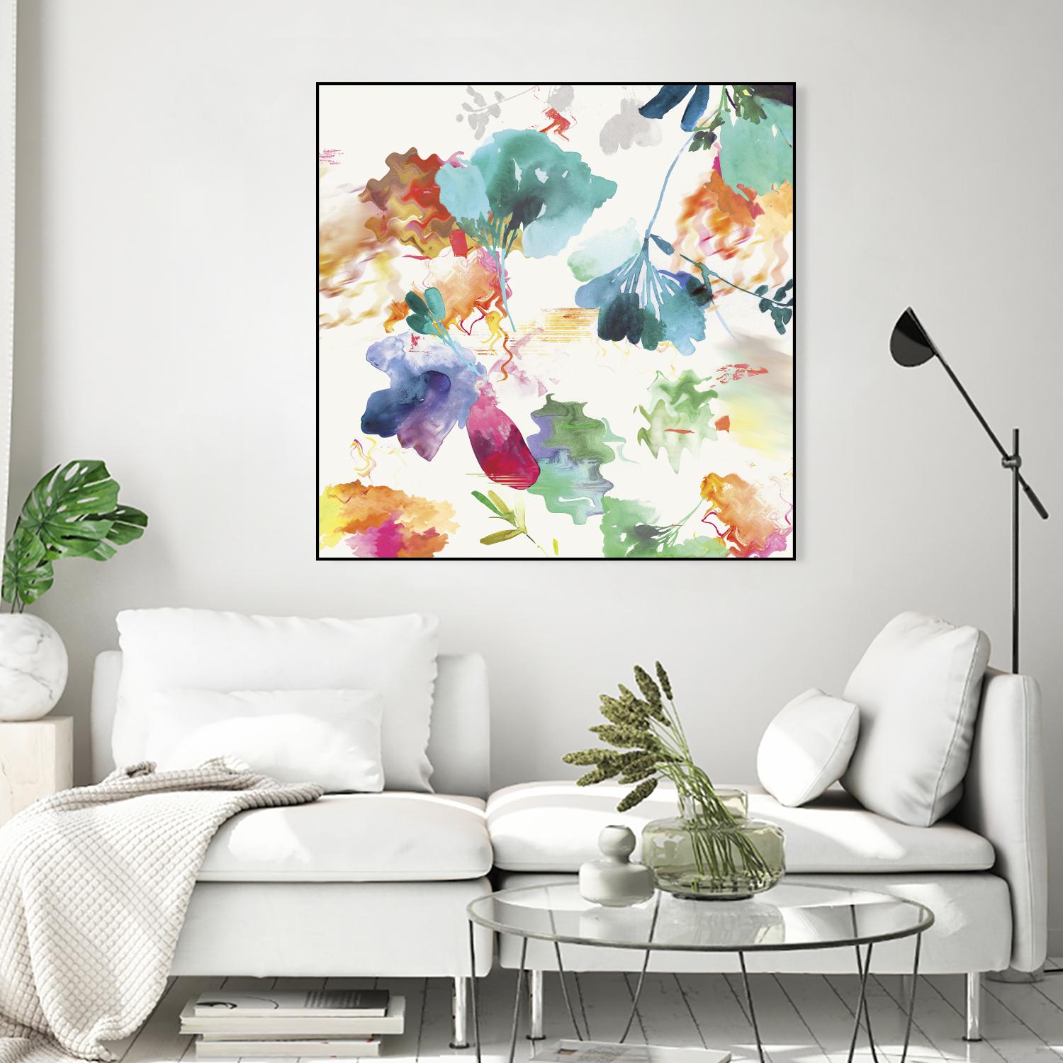 Glitchy Floral I by PI Studio on GIANT ART - blue abstract