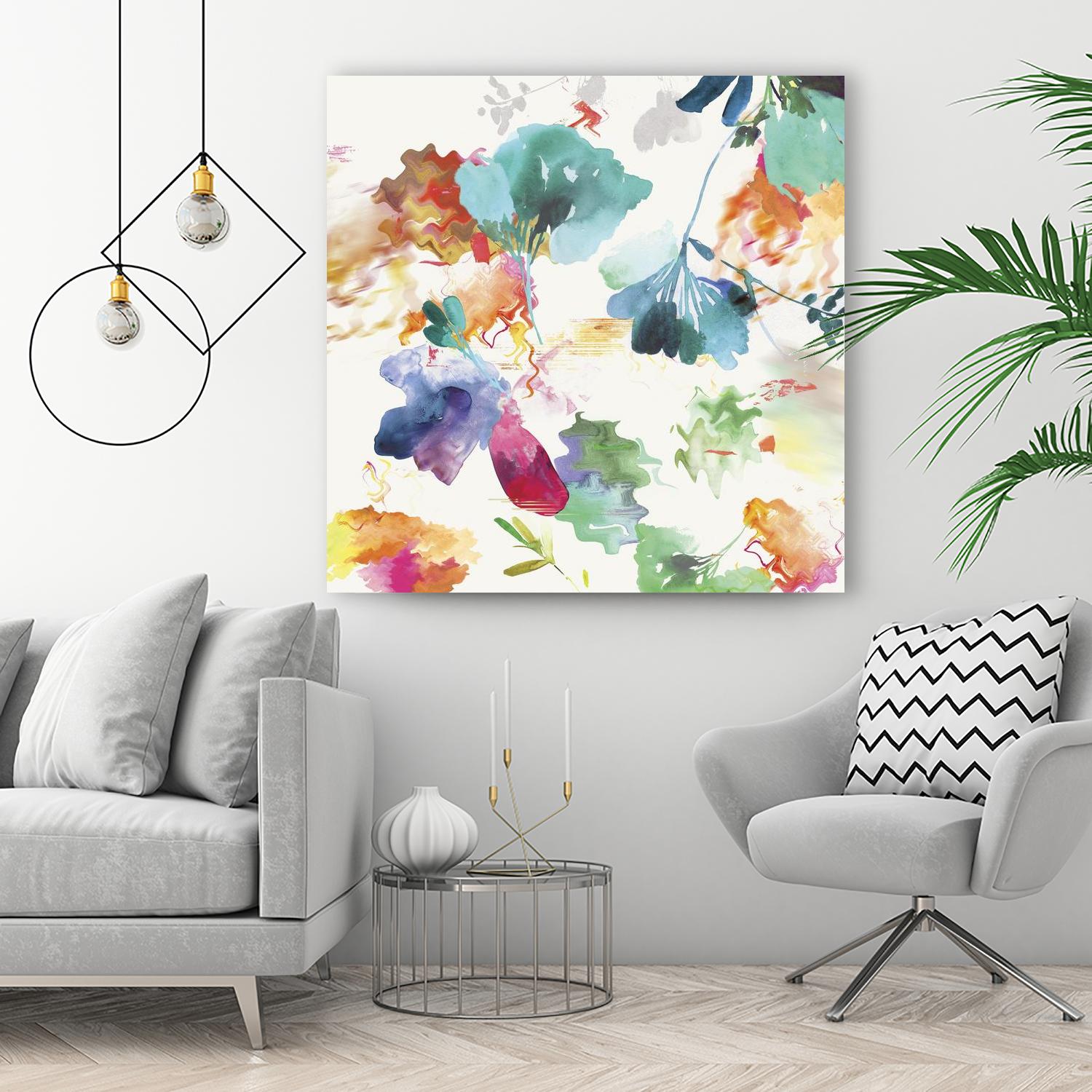 Glitchy Floral I by PI Studio on GIANT ART - blue abstract
