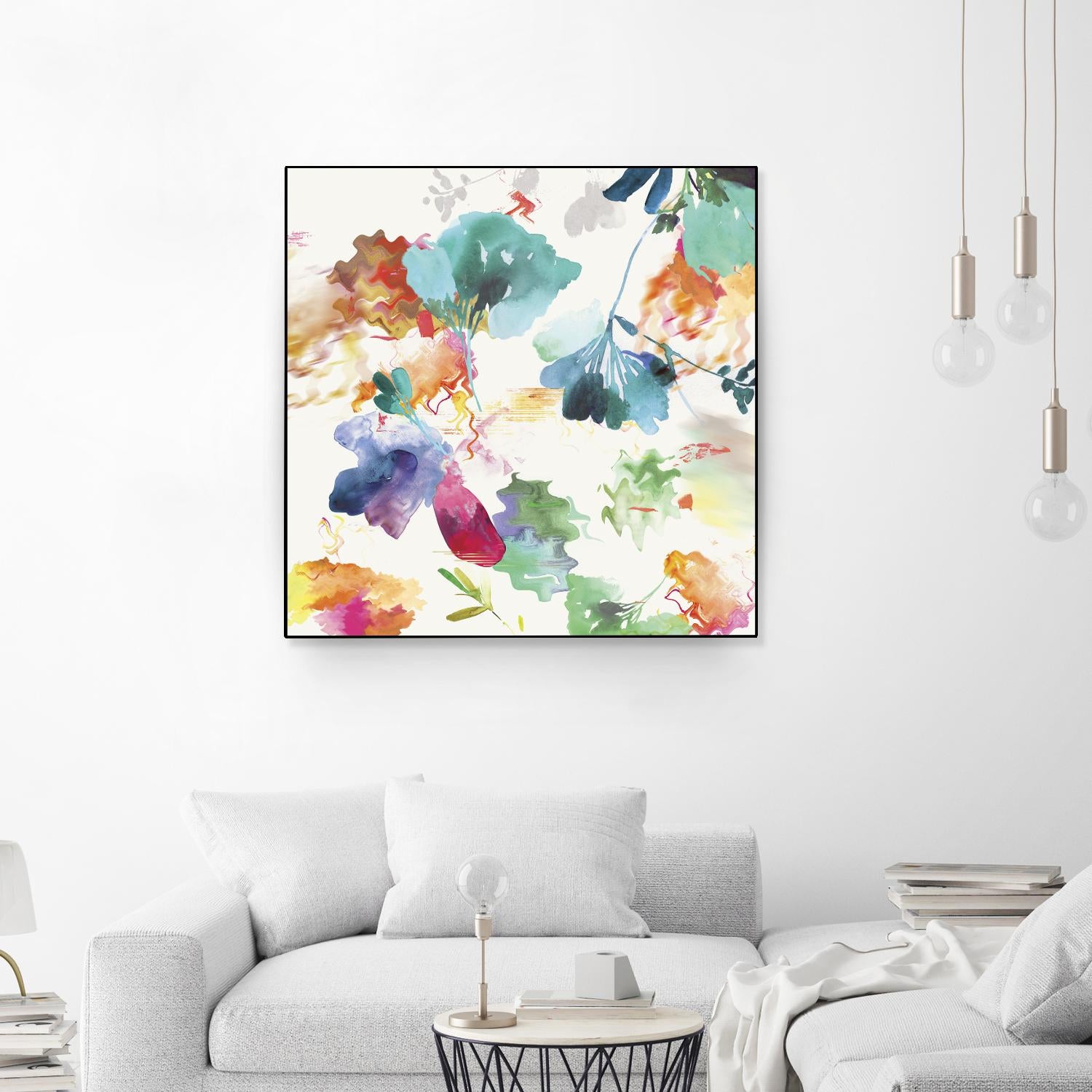 Glitchy Floral I by PI Studio on GIANT ART - blue abstract