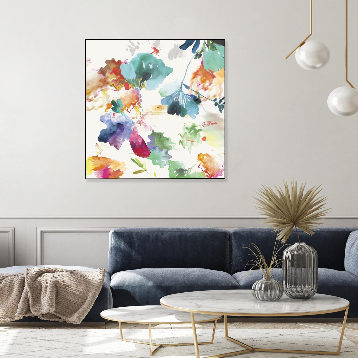 Glitchy Floral I by PI Studio on GIANT ART - blue abstract