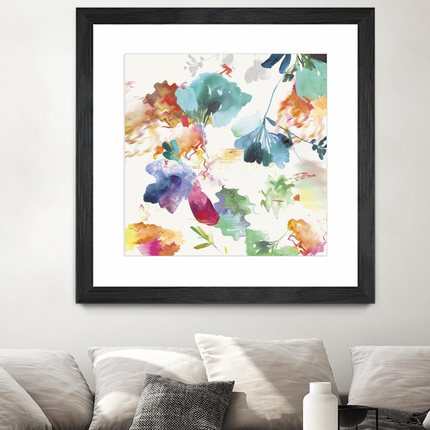 Glitchy Floral I by PI Studio on GIANT ART - blue abstract