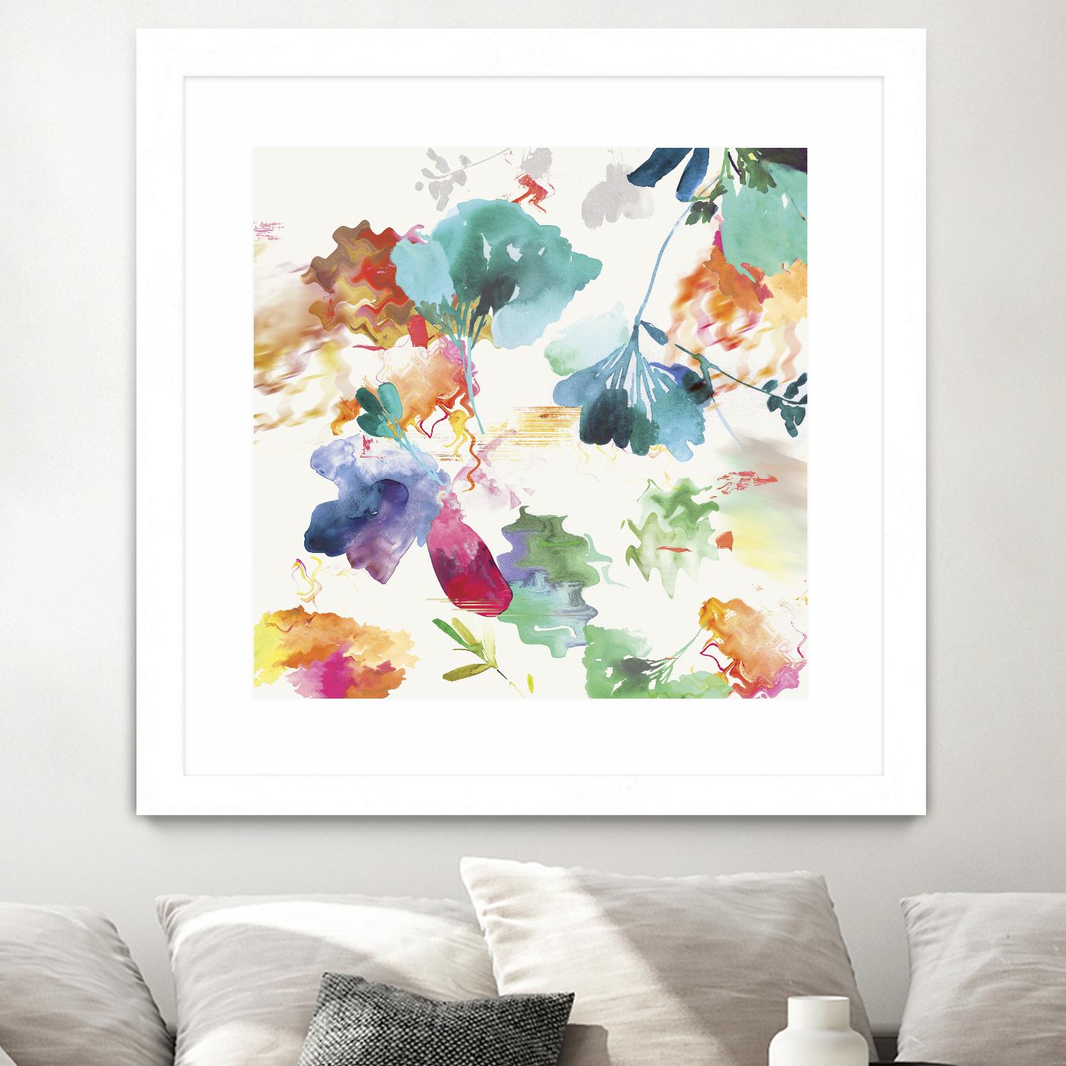 Glitchy Floral I by PI Studio on GIANT ART - blue abstract