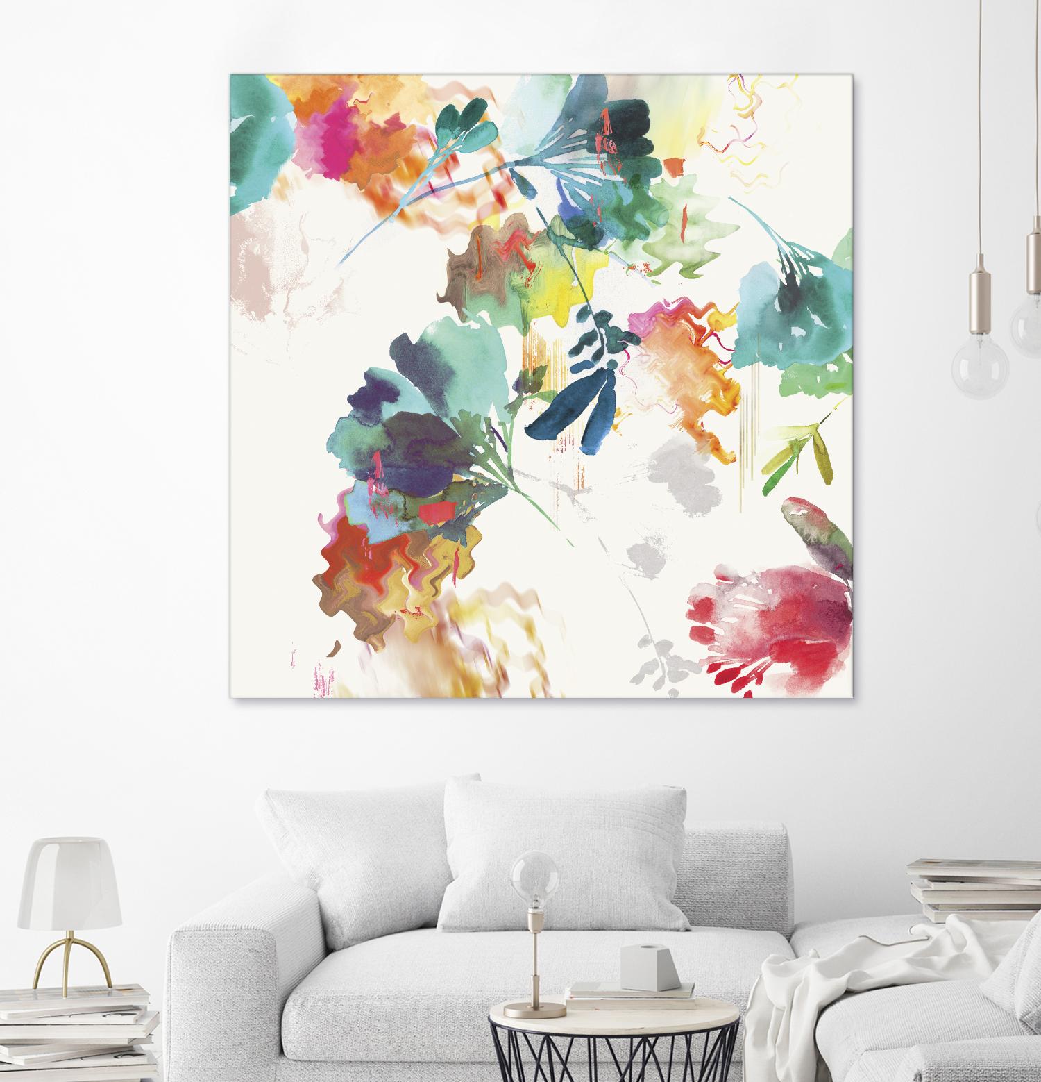 Glitchy Floral II by PI Studio on GIANT ART - blue abstract