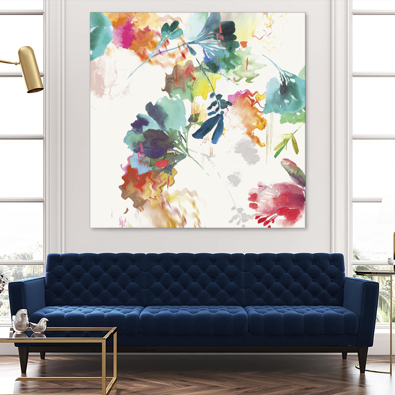 Glitchy Floral II by PI Studio on GIANT ART - blue abstract