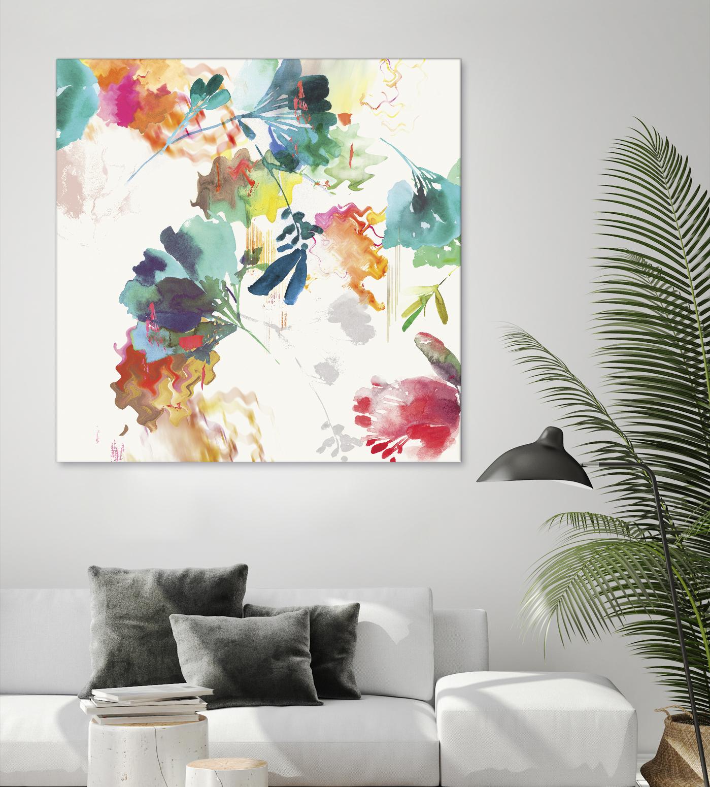 Glitchy Floral II by PI Studio on GIANT ART - blue abstract