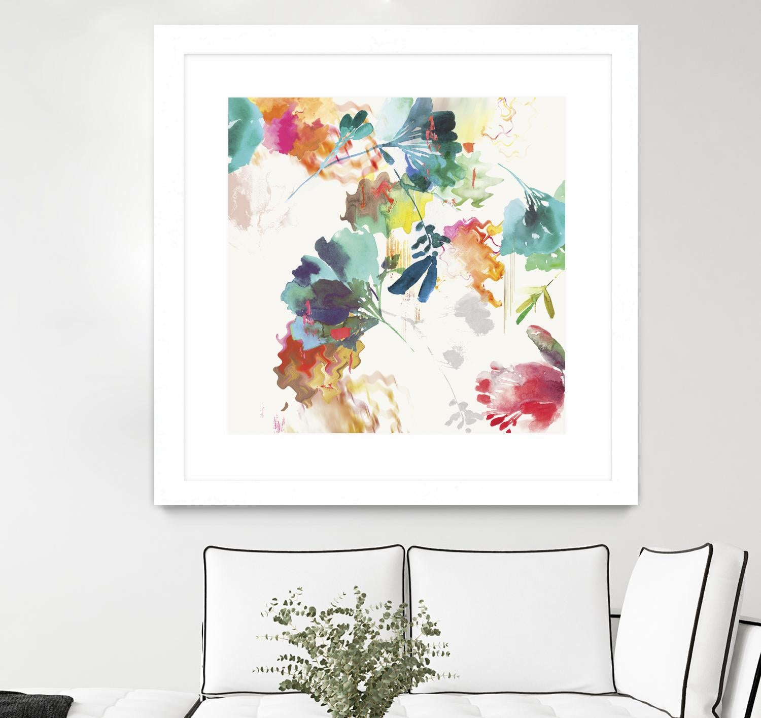 Glitchy Floral II by PI Studio on GIANT ART - blue abstract