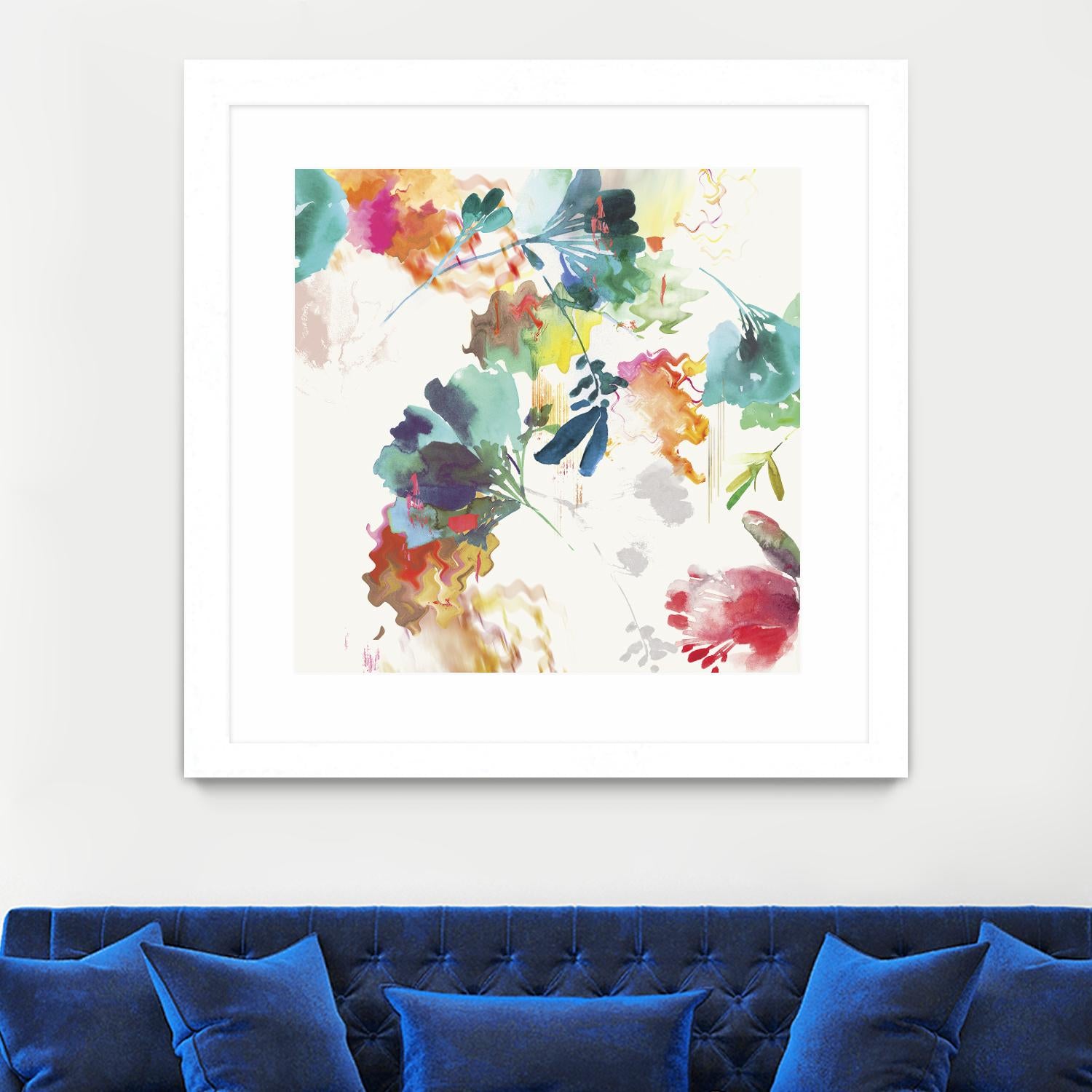 Glitchy Floral II by PI Studio on GIANT ART - blue abstract