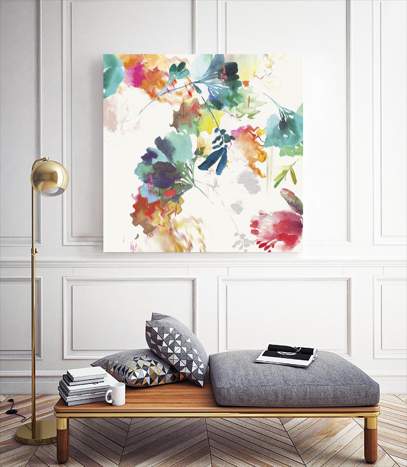 Glitchy Floral II by PI Studio on GIANT ART - blue abstract