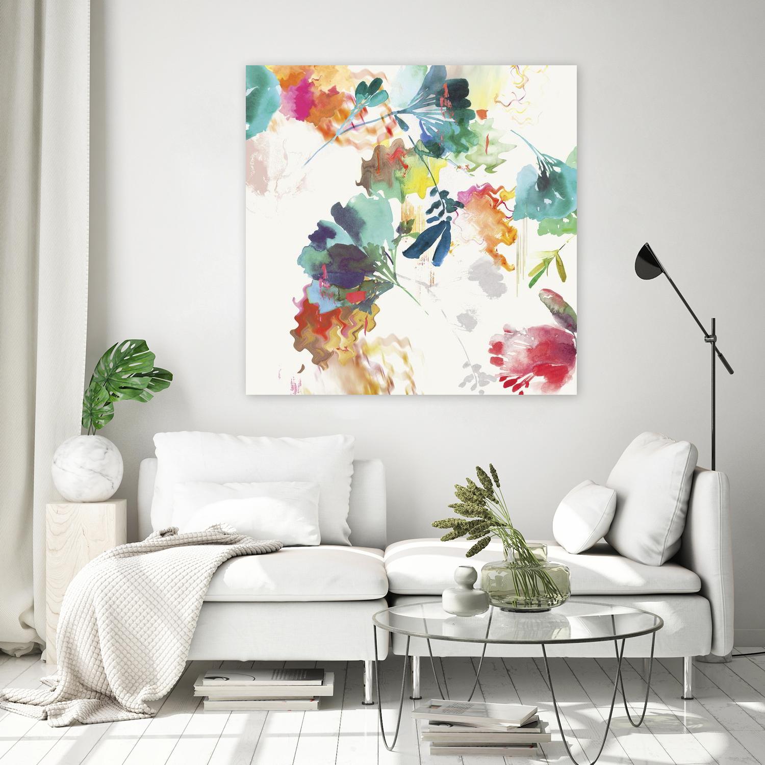Glitchy Floral II by PI Studio on GIANT ART - blue abstract