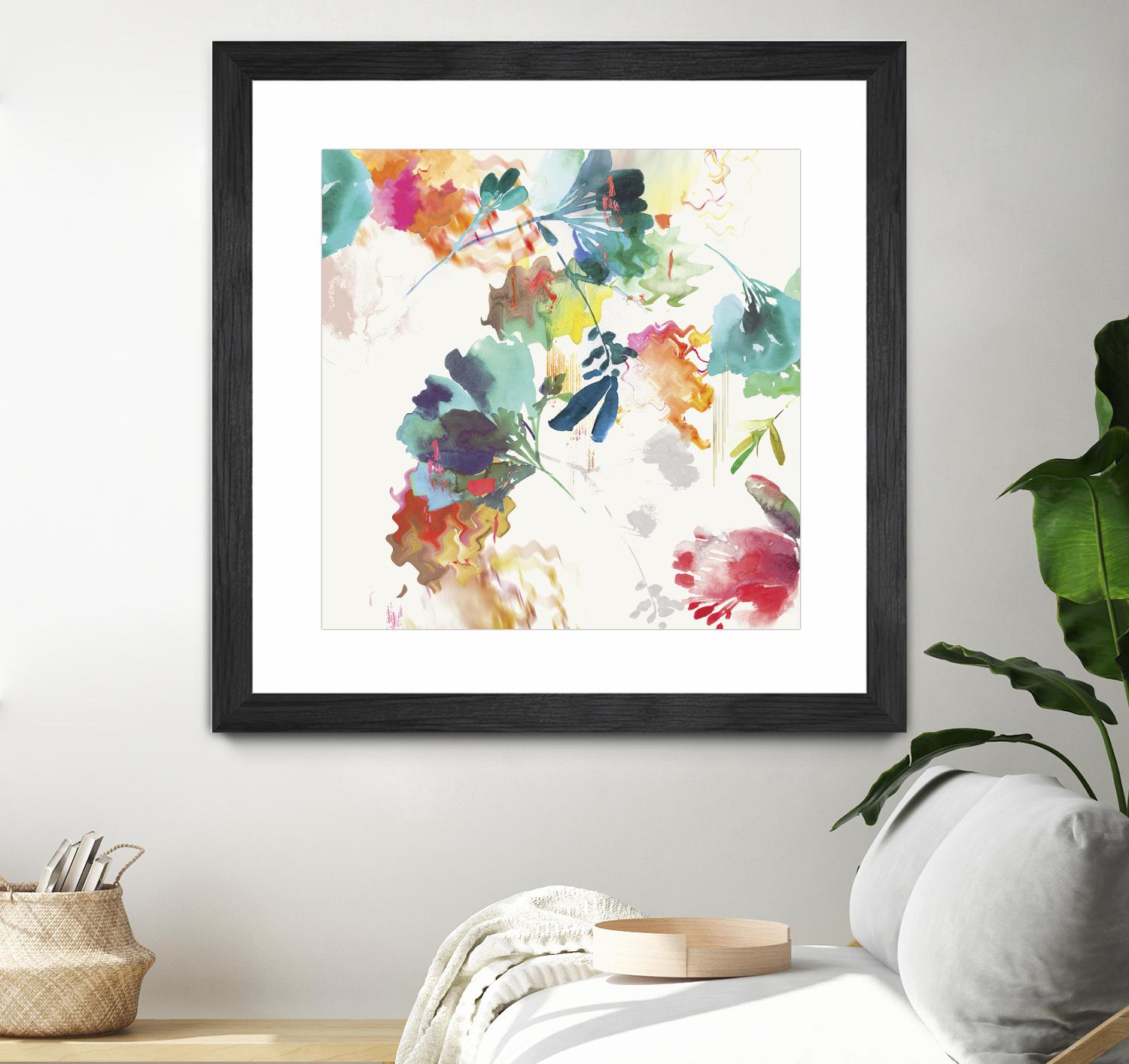 Glitchy Floral II by PI Studio on GIANT ART - blue abstract