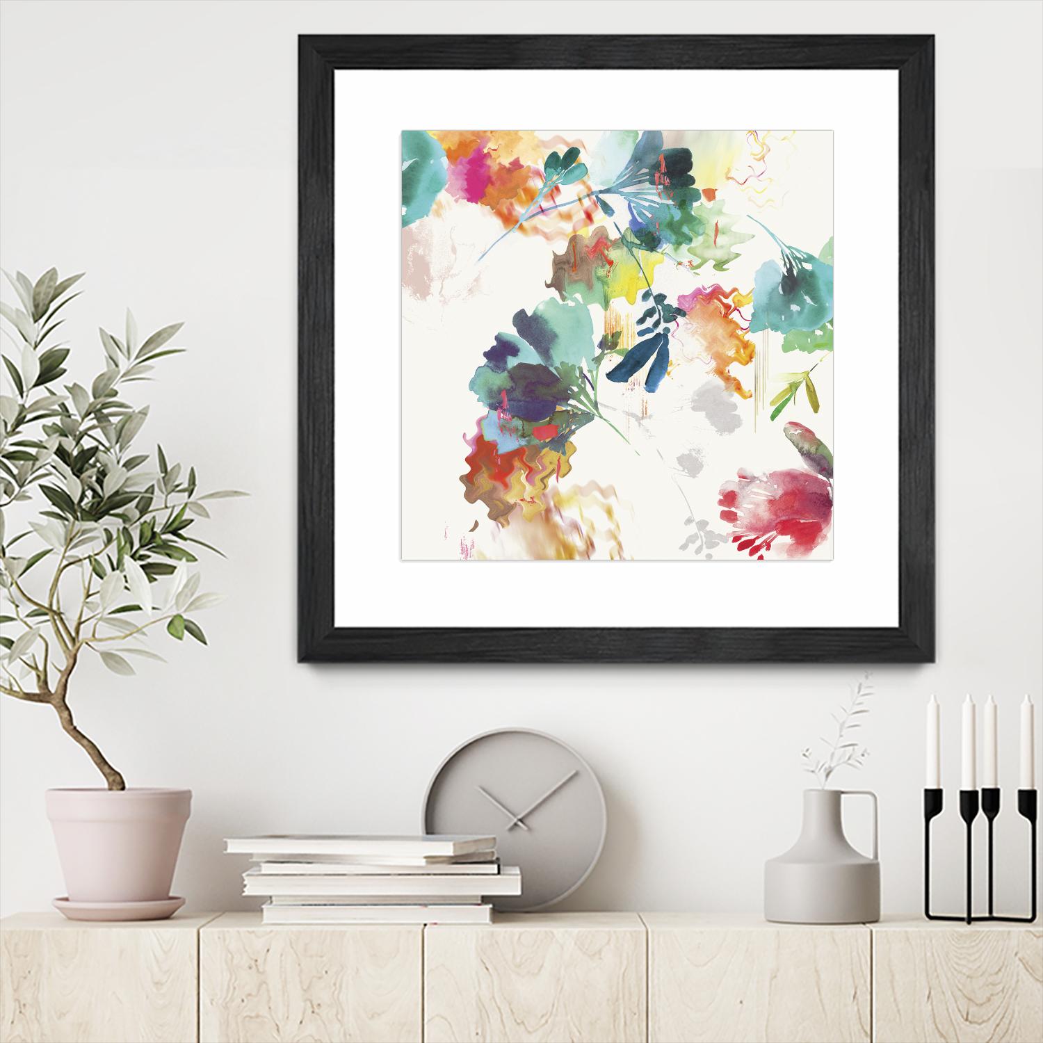 Glitchy Floral II by PI Studio on GIANT ART - blue abstract