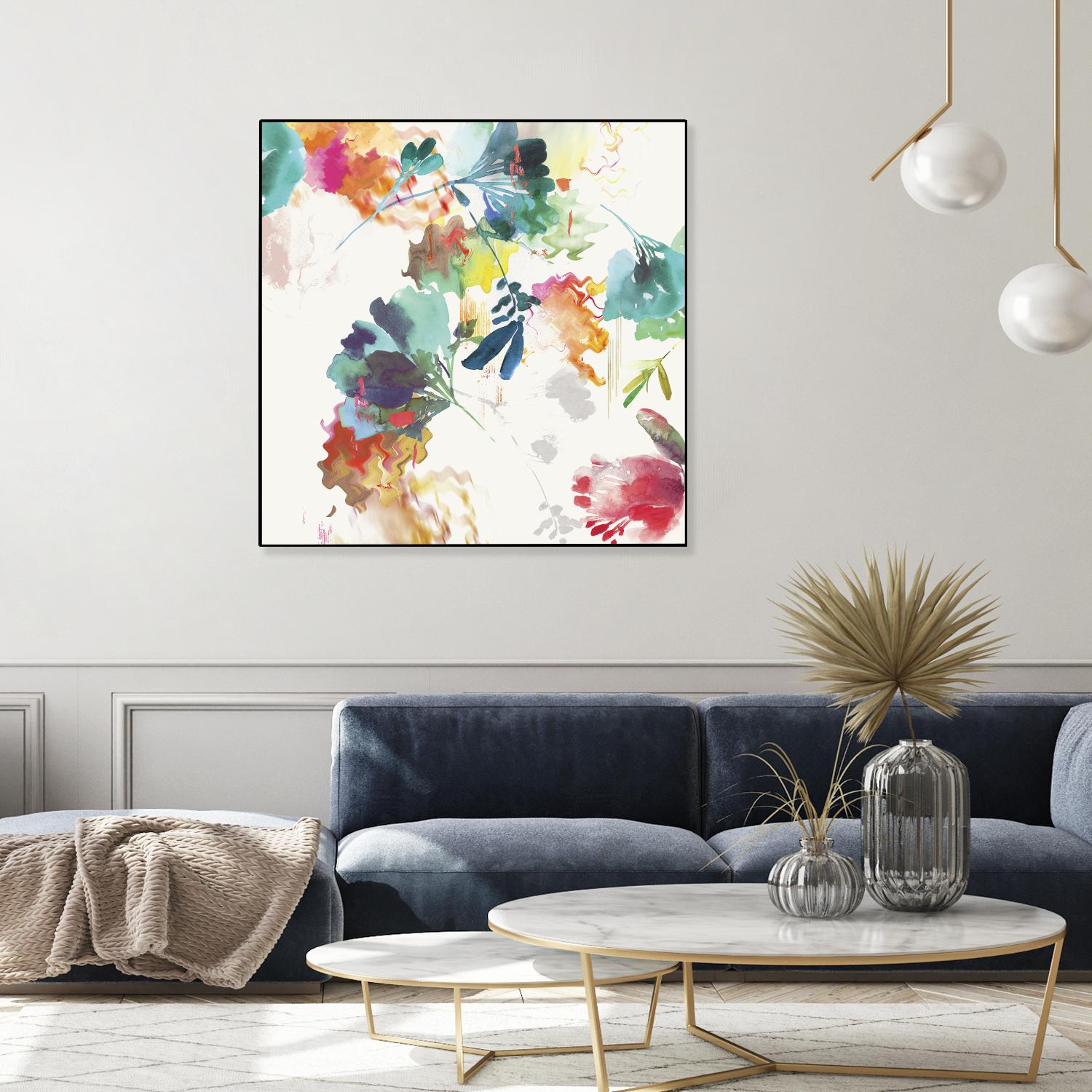 Glitchy Floral II by PI Studio on GIANT ART - blue abstract