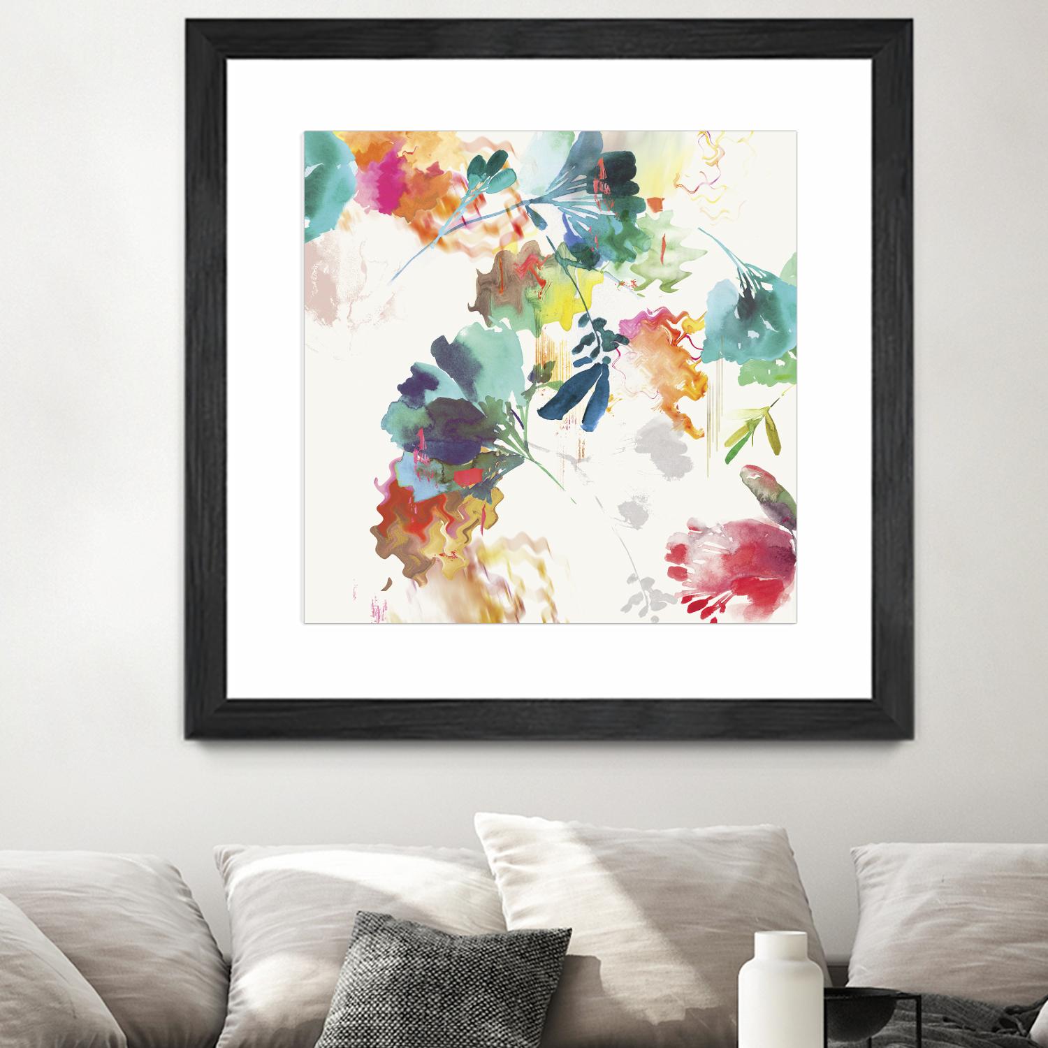 Glitchy Floral II by PI Studio on GIANT ART - blue abstract