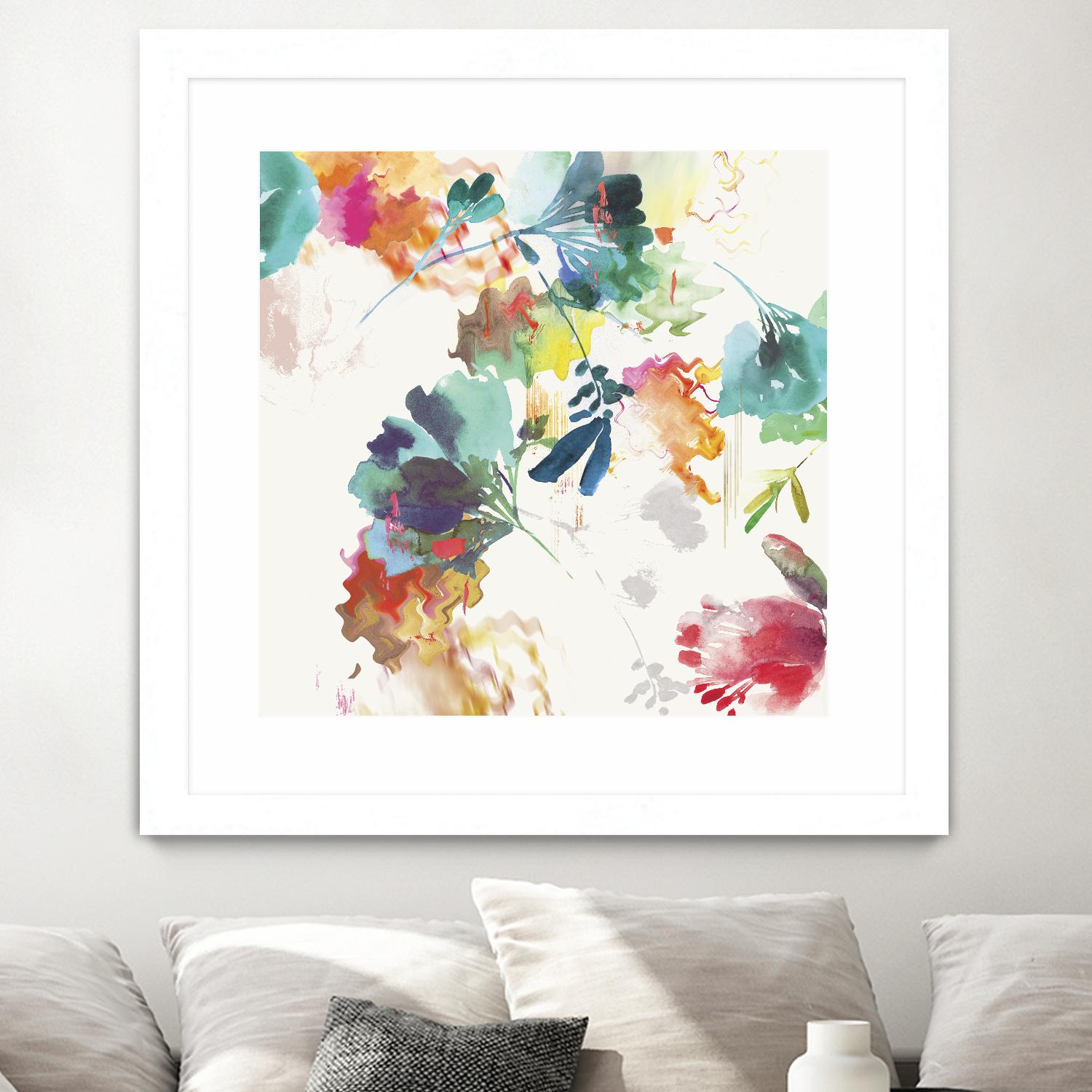 Glitchy Floral II by PI Studio on GIANT ART - blue abstract