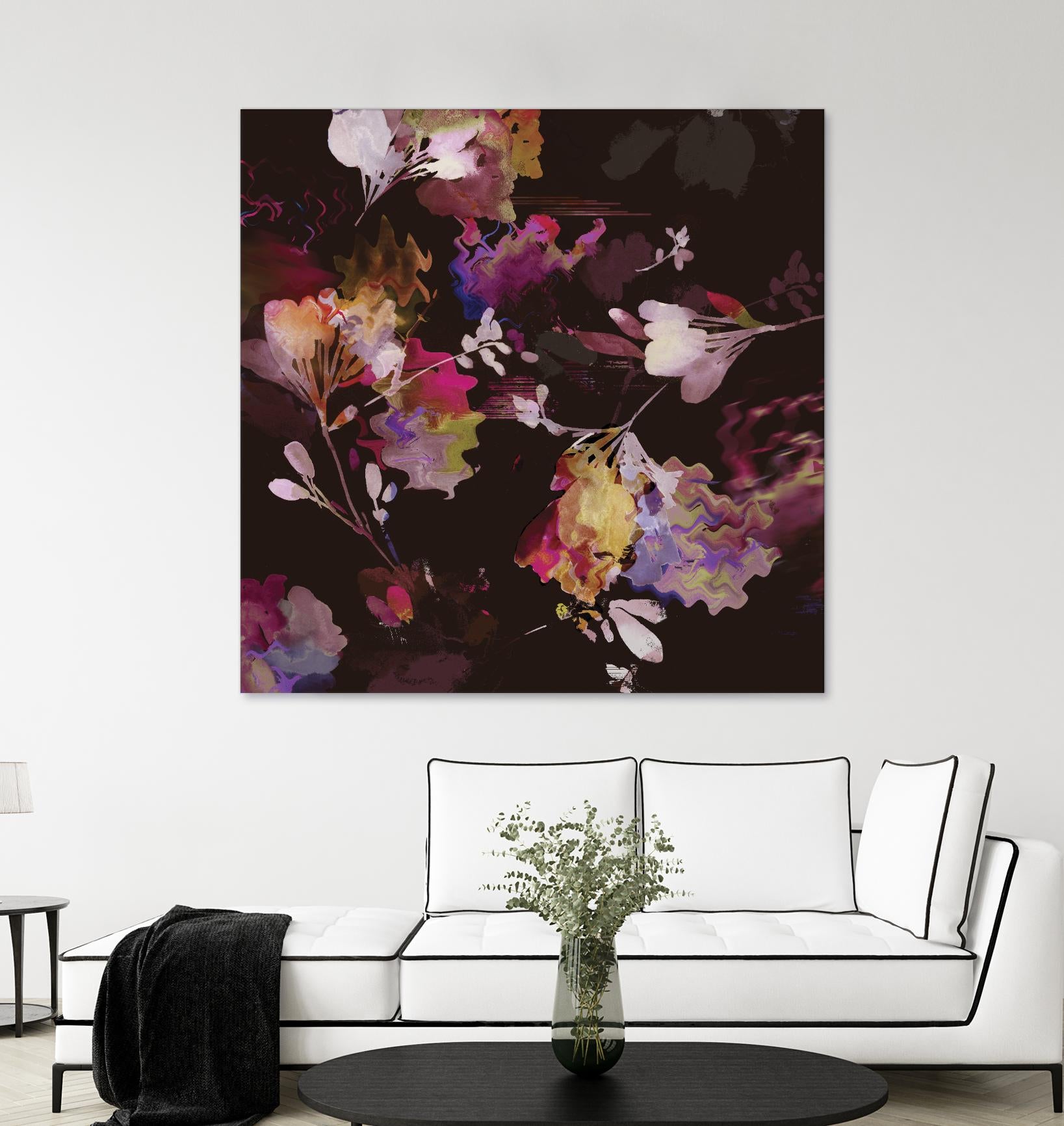 Glitchy Floral III by PI Studio on GIANT ART - pink abstract