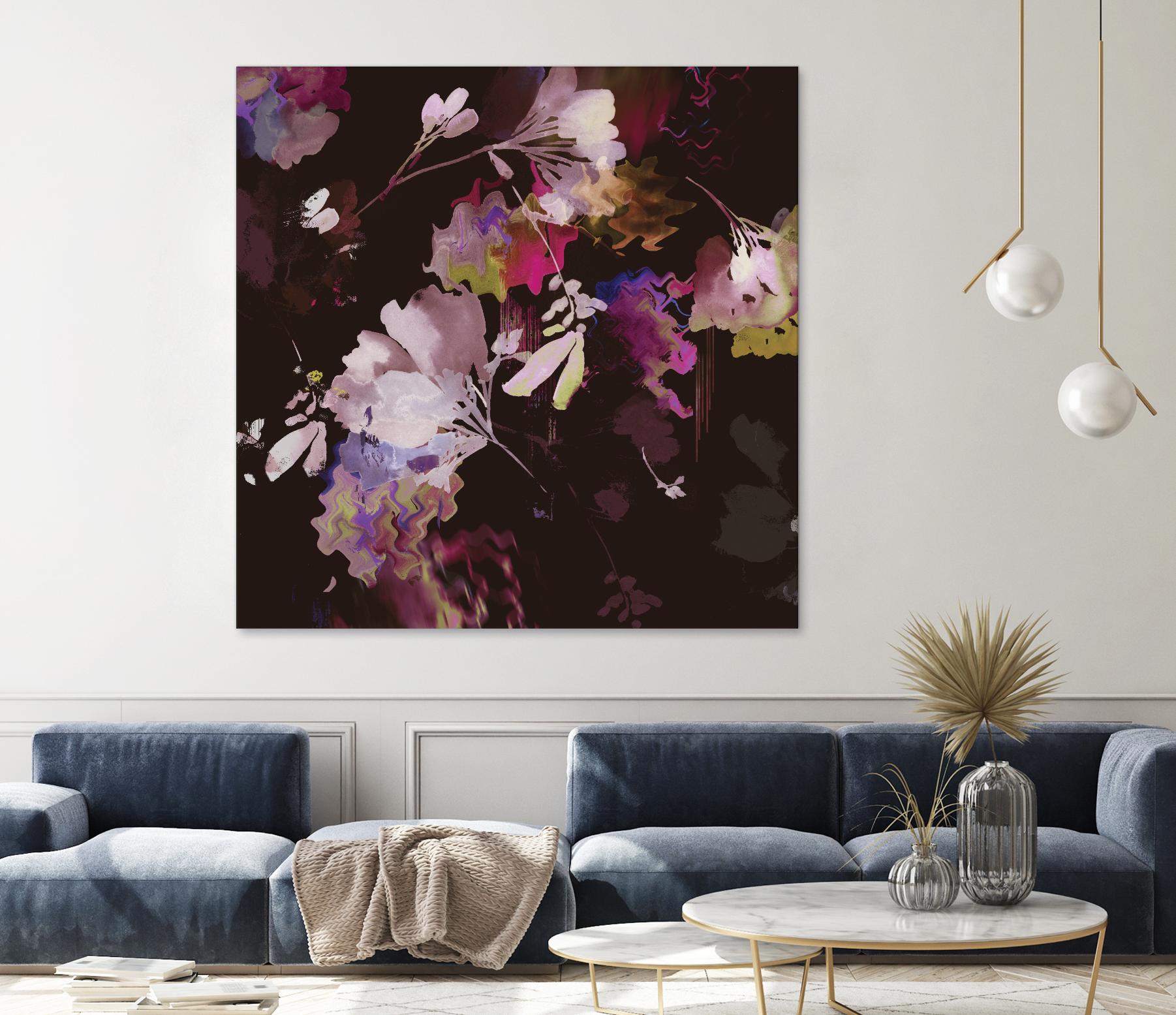 Glitchy Floral IV by PI Studio on GIANT ART - pink abstract