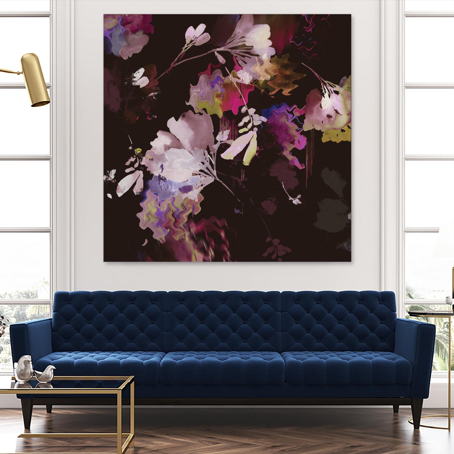 Glitchy Floral IV by PI Studio on GIANT ART - pink abstract