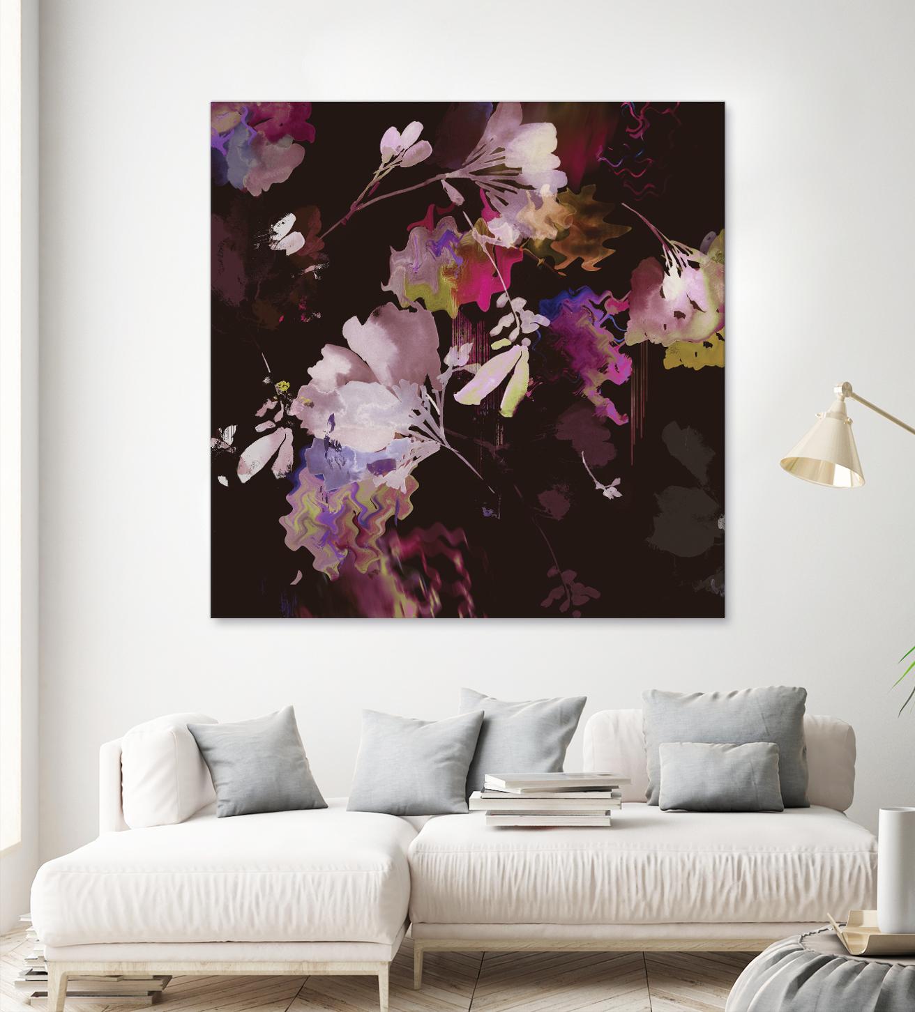 Glitchy Floral IV by PI Studio on GIANT ART - pink abstract