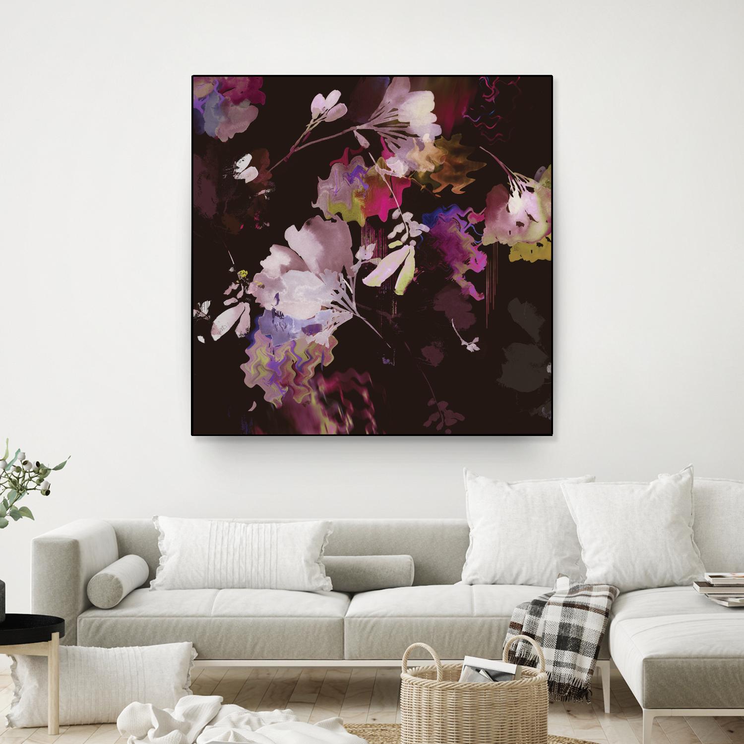 Glitchy Floral IV by PI Studio on GIANT ART - pink abstract