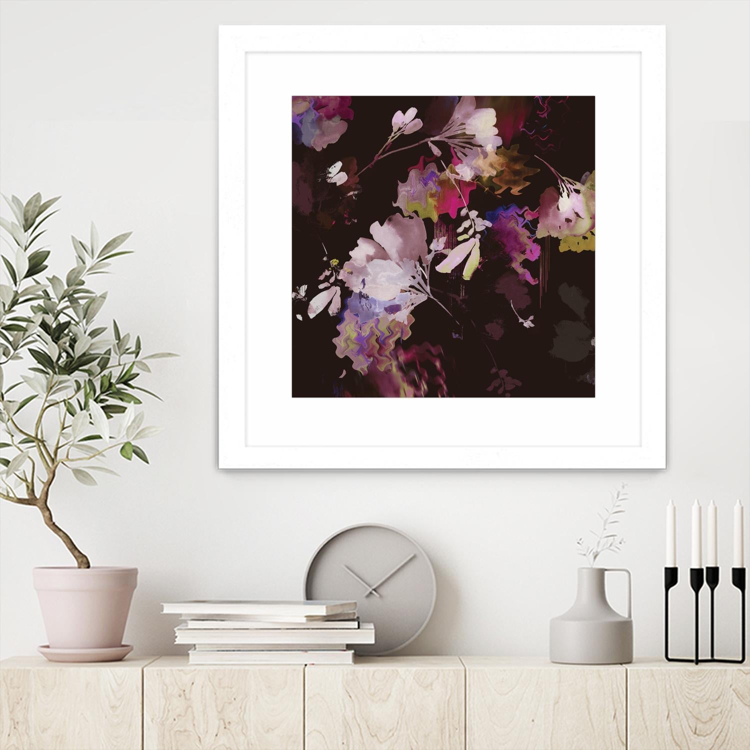 Glitchy Floral IV by PI Studio on GIANT ART - pink abstract