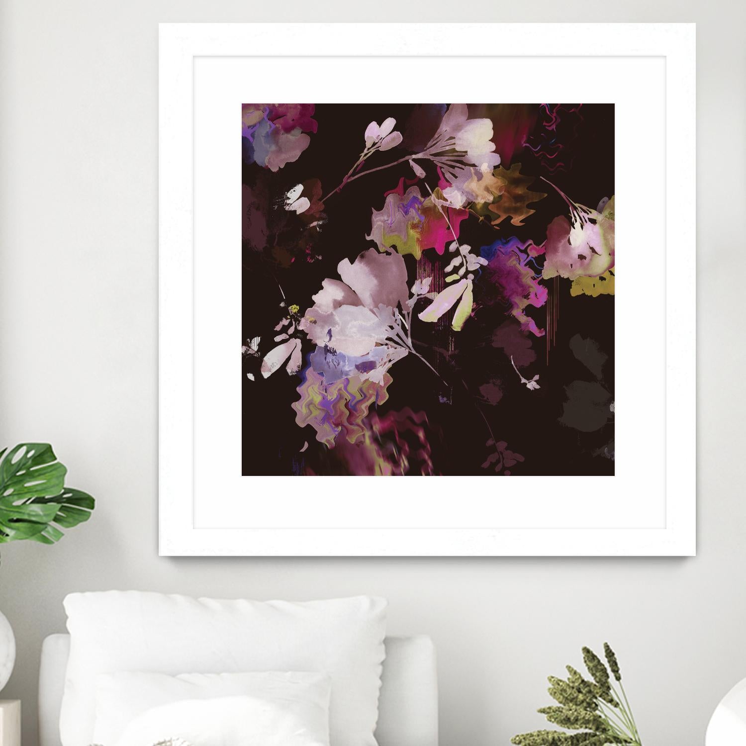 Glitchy Floral IV by PI Studio on GIANT ART - pink abstract