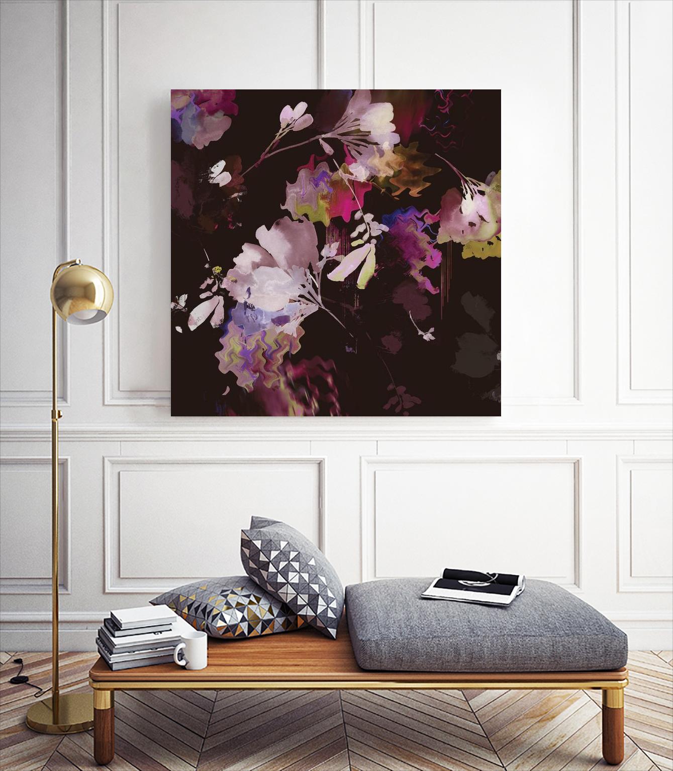 Glitchy Floral IV by PI Studio on GIANT ART - pink abstract
