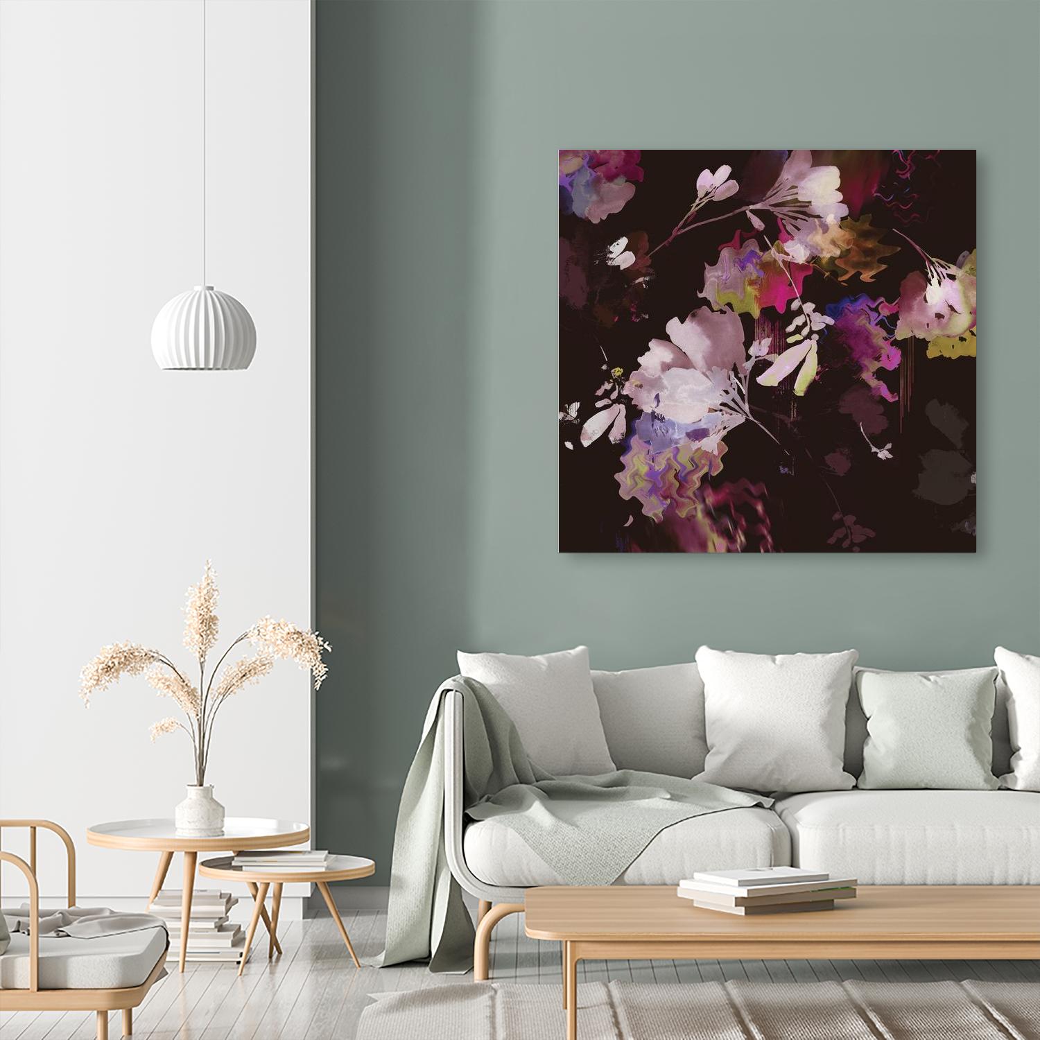 Glitchy Floral IV by PI Studio on GIANT ART - pink abstract