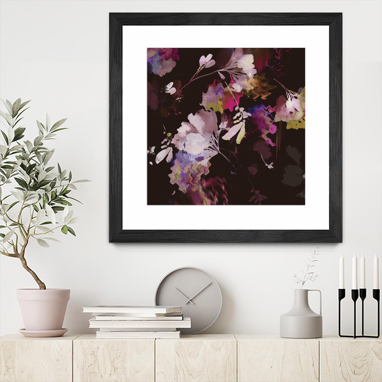 Glitchy Floral IV by PI Studio on GIANT ART - pink abstract