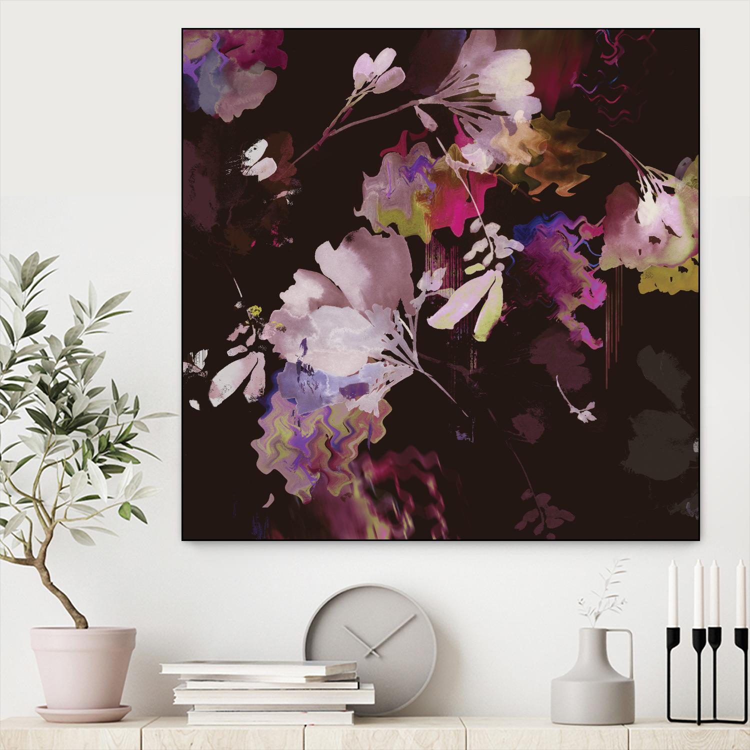 Glitchy Floral IV by PI Studio on GIANT ART - pink abstract