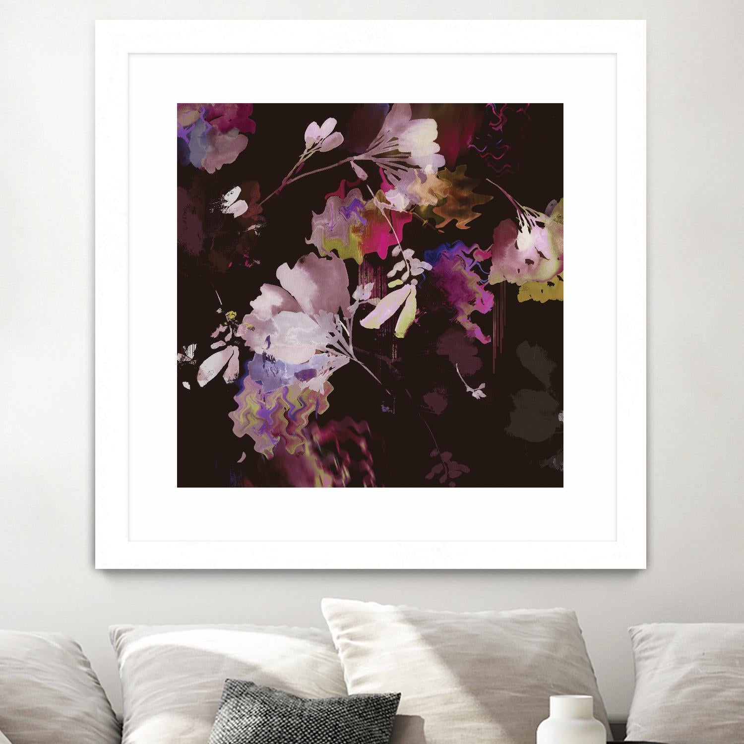 Glitchy Floral IV by PI Studio on GIANT ART - pink abstract