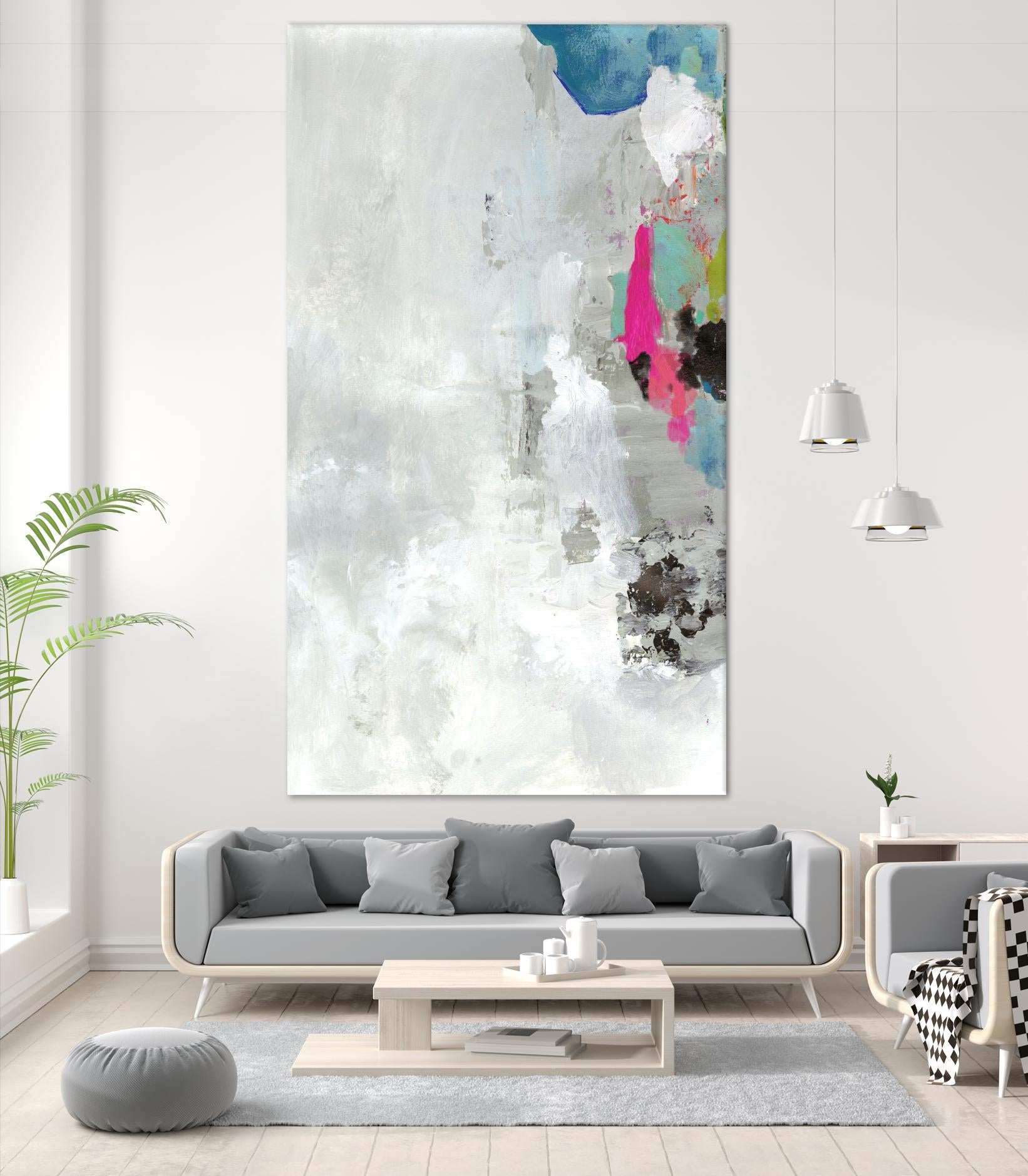 Touch of Blue I by PI Studio on GIANT ART - grey abstract