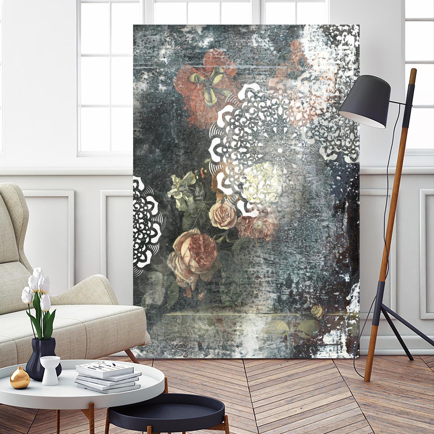 Doily I by PI Studio on GIANT ART - red abstract