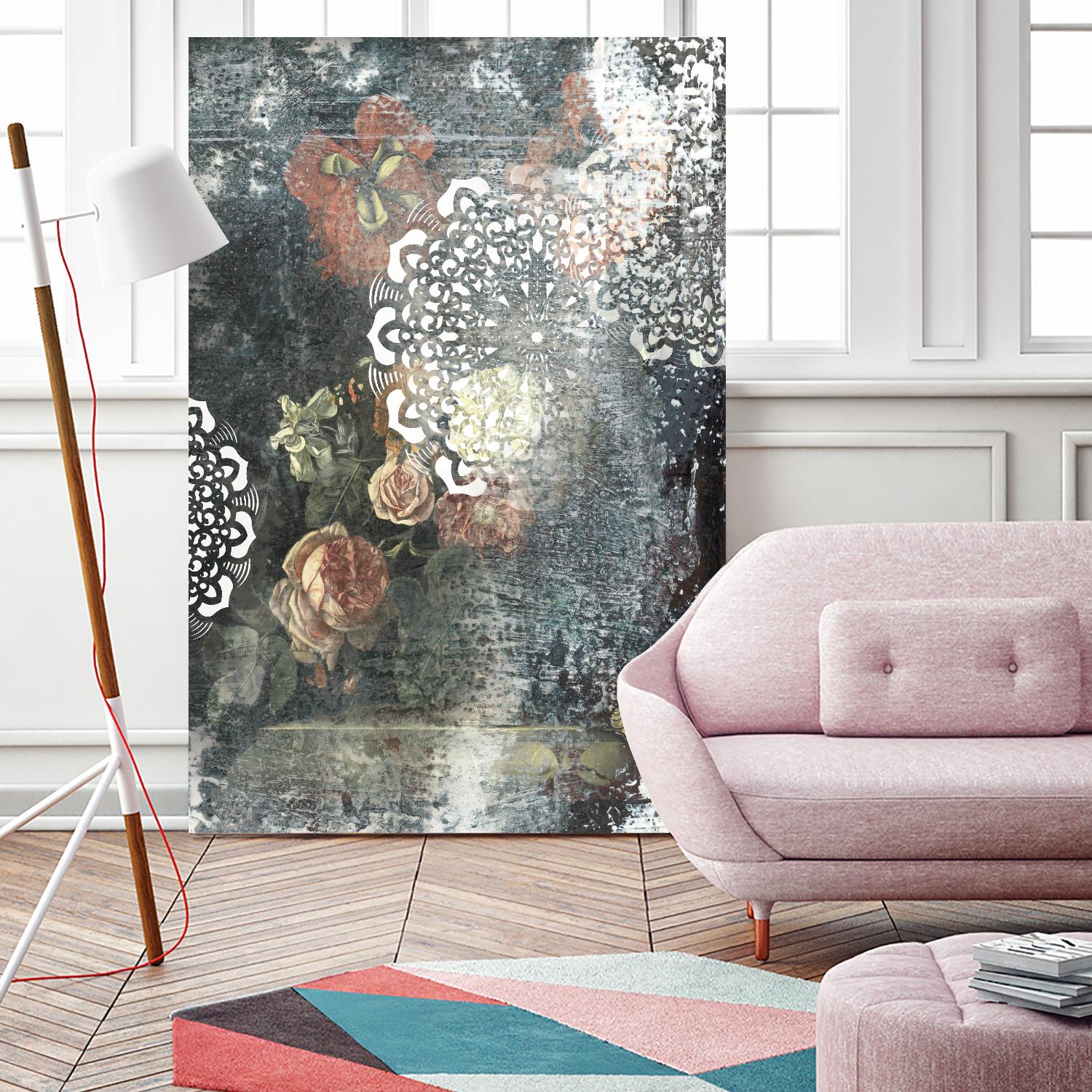 Doily I by PI Studio on GIANT ART - red abstract