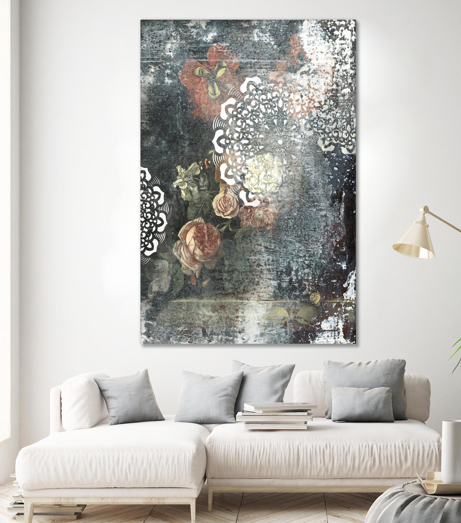 Doily I by PI Studio on GIANT ART - red abstract