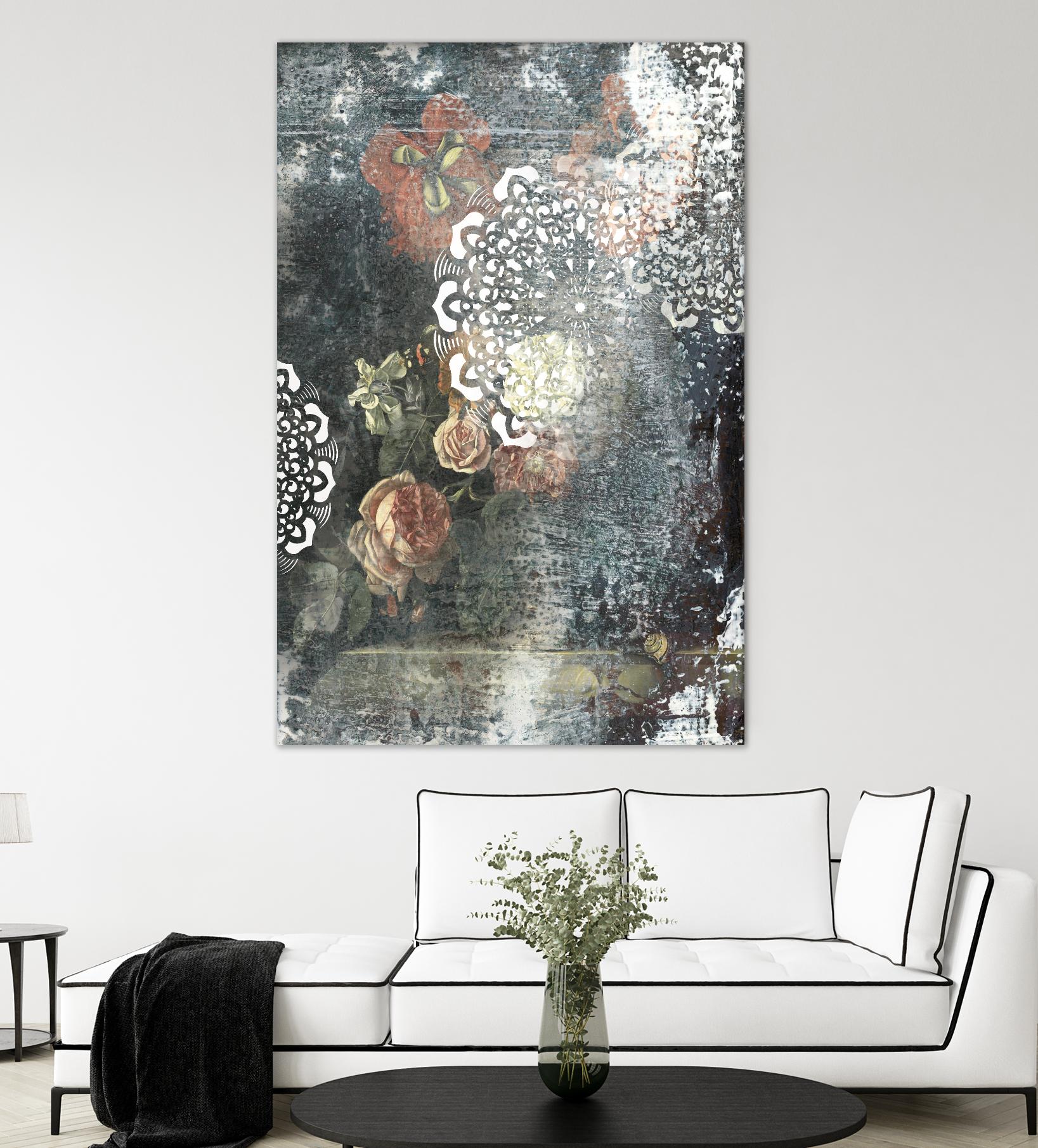 Doily I by PI Studio on GIANT ART - red abstract