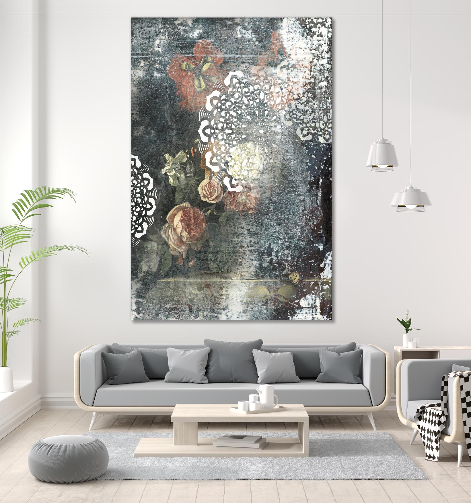 Doily I by PI Studio on GIANT ART - red abstract